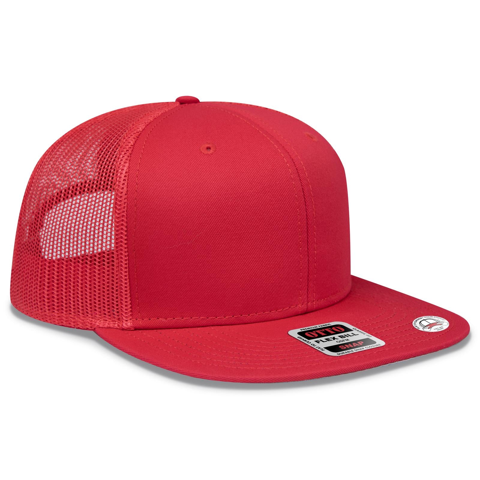 Custom Embroidered or DTF Printed - OTTO CAP® OTTO SNAP 6 Panel Pro Style Mesh Back Trucker Snapback Hat