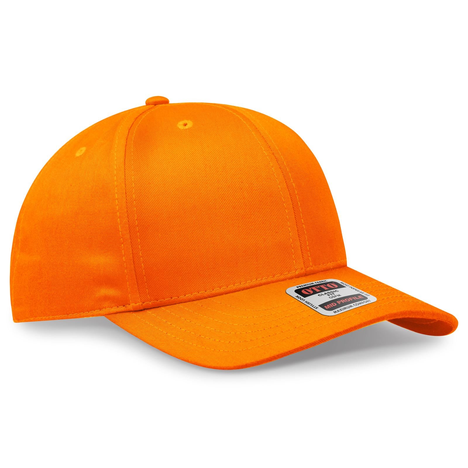 Custom Embroidered or DTF Printed - OTTO CAP® 6 Panel Mid Profile Baseball Cap