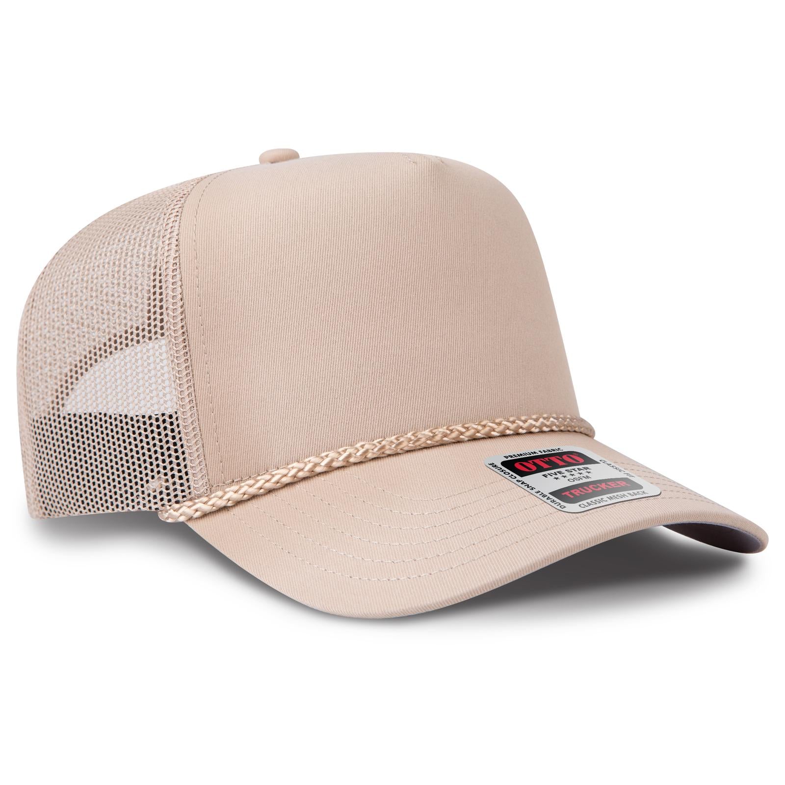 Custom Embroidered or DTF Printed - OTTO CAP® 5 Panel Mid Profile Mesh Back Trucker Hat