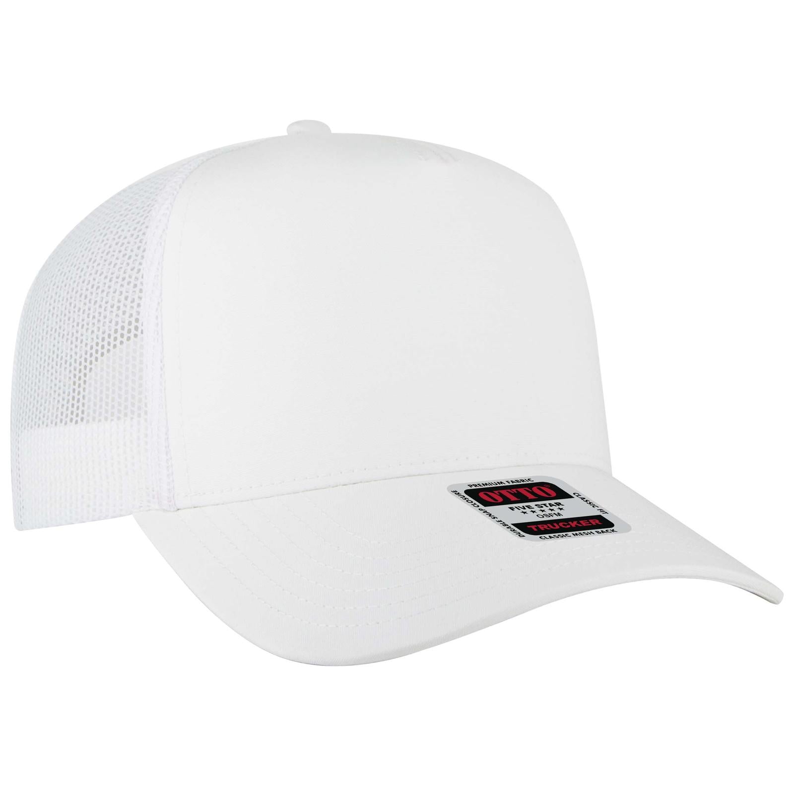 Custom Embroidered - OTTO CAP 5 Panel Mid Profile Mesh Back Trucker Hat