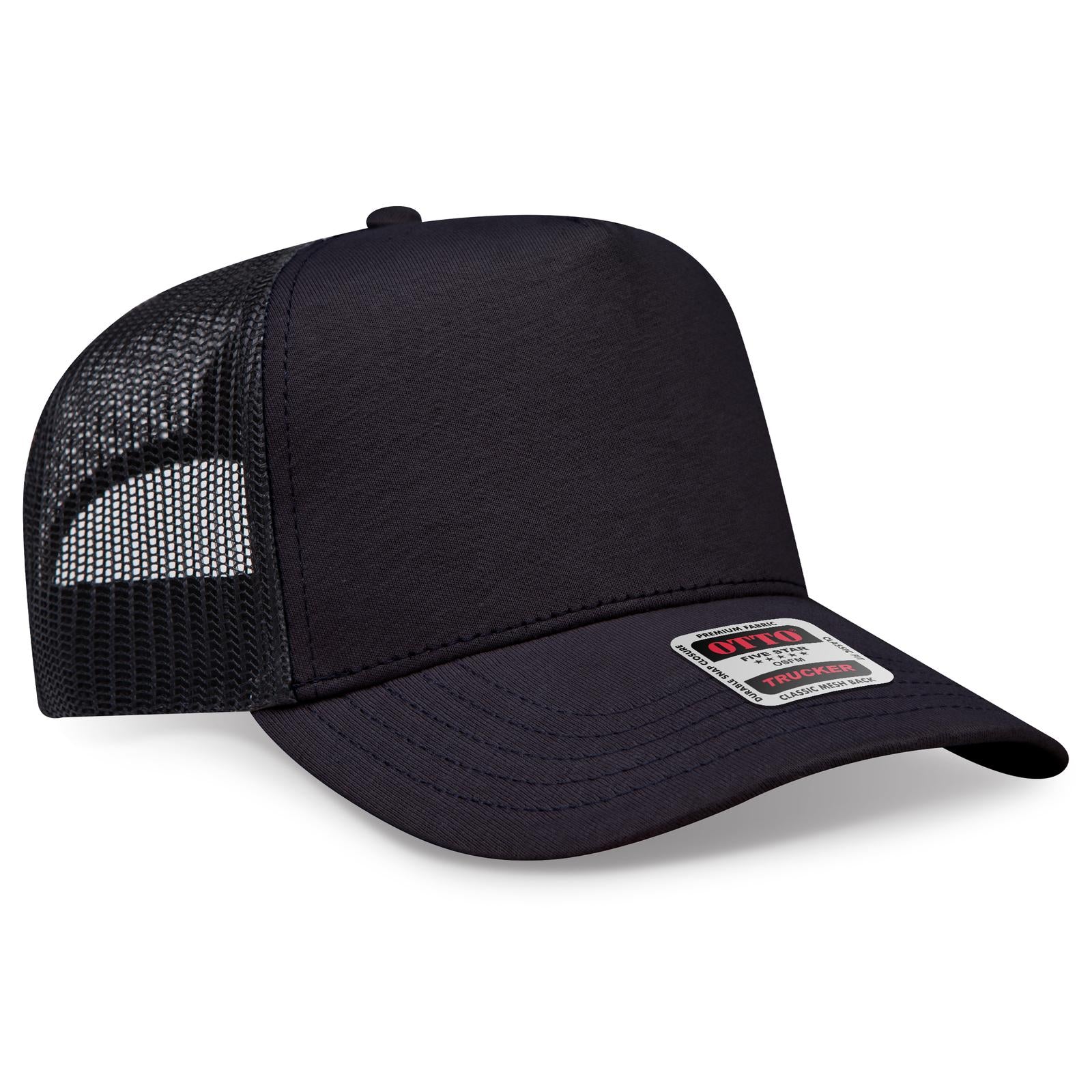 Custom Embroidered or DTF Printed - OTTO CAP® 5 Panel Mid Profile Mesh Back Trucker Hat