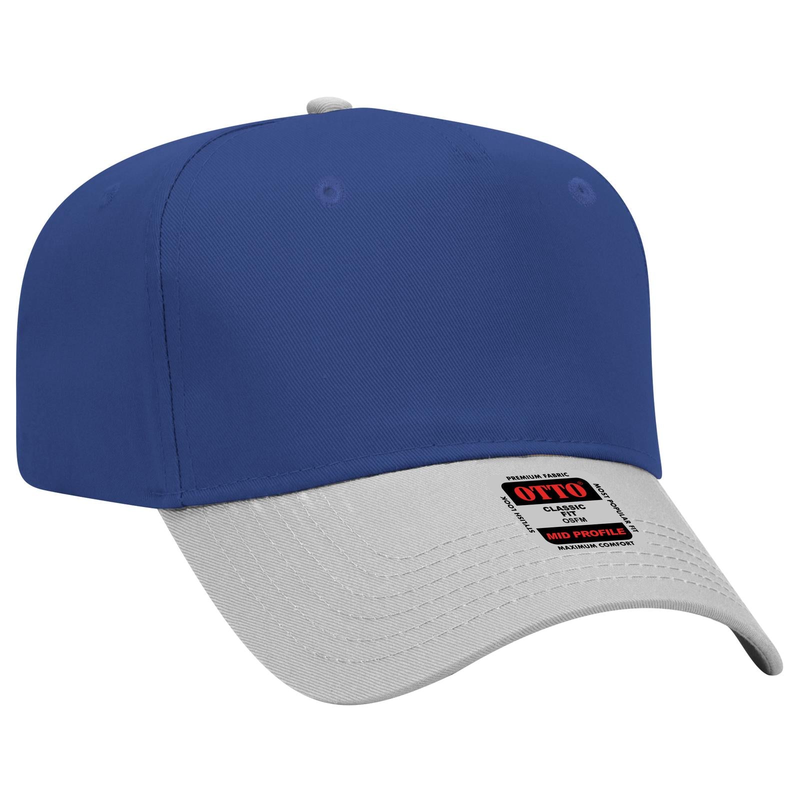 Custom Embroidered - OTTO CAP 5 Panel Mid Profile Baseball Cap