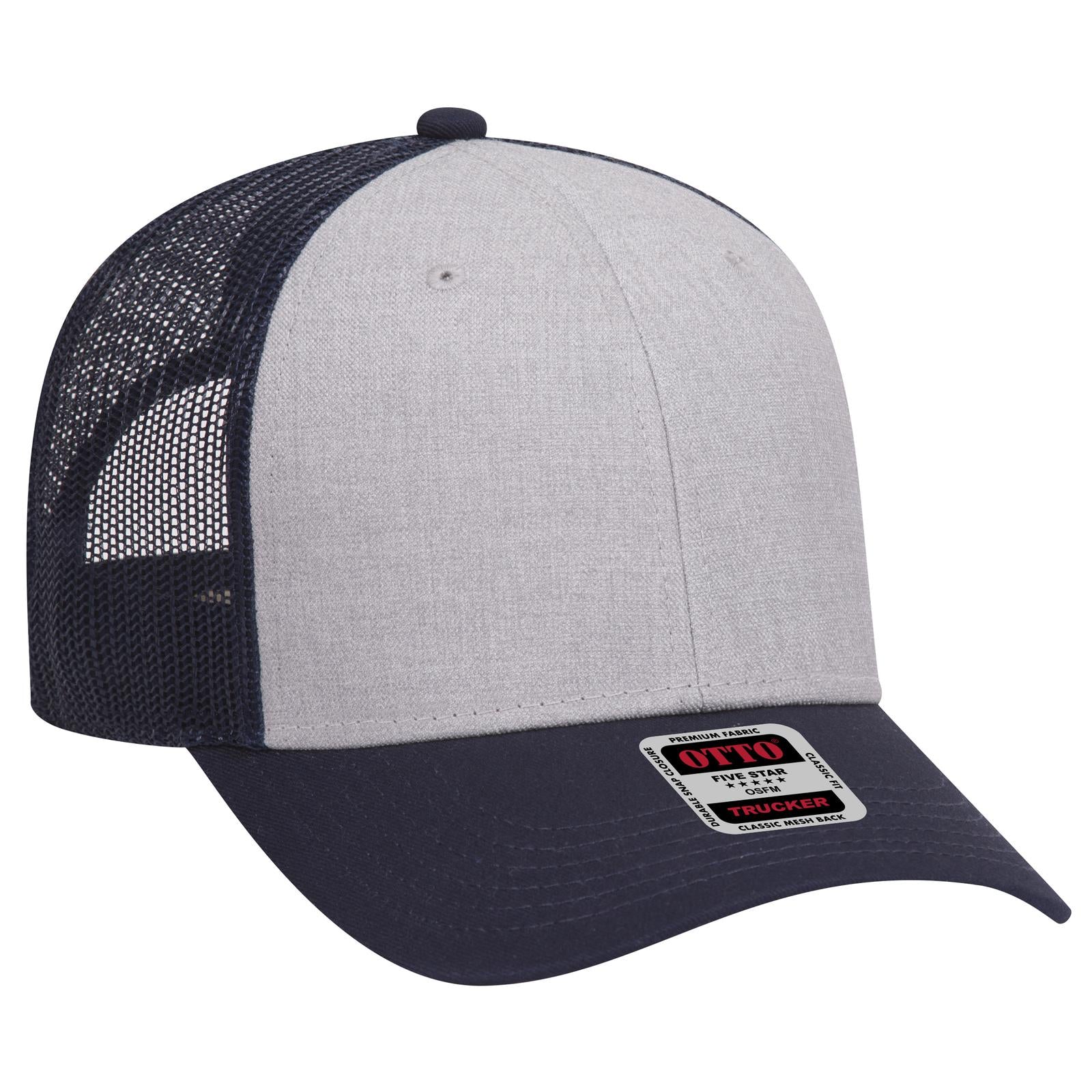 Custom Embroidered - OTTO CAP 6 Panel Low Profile Mesh Back Trucker Hat