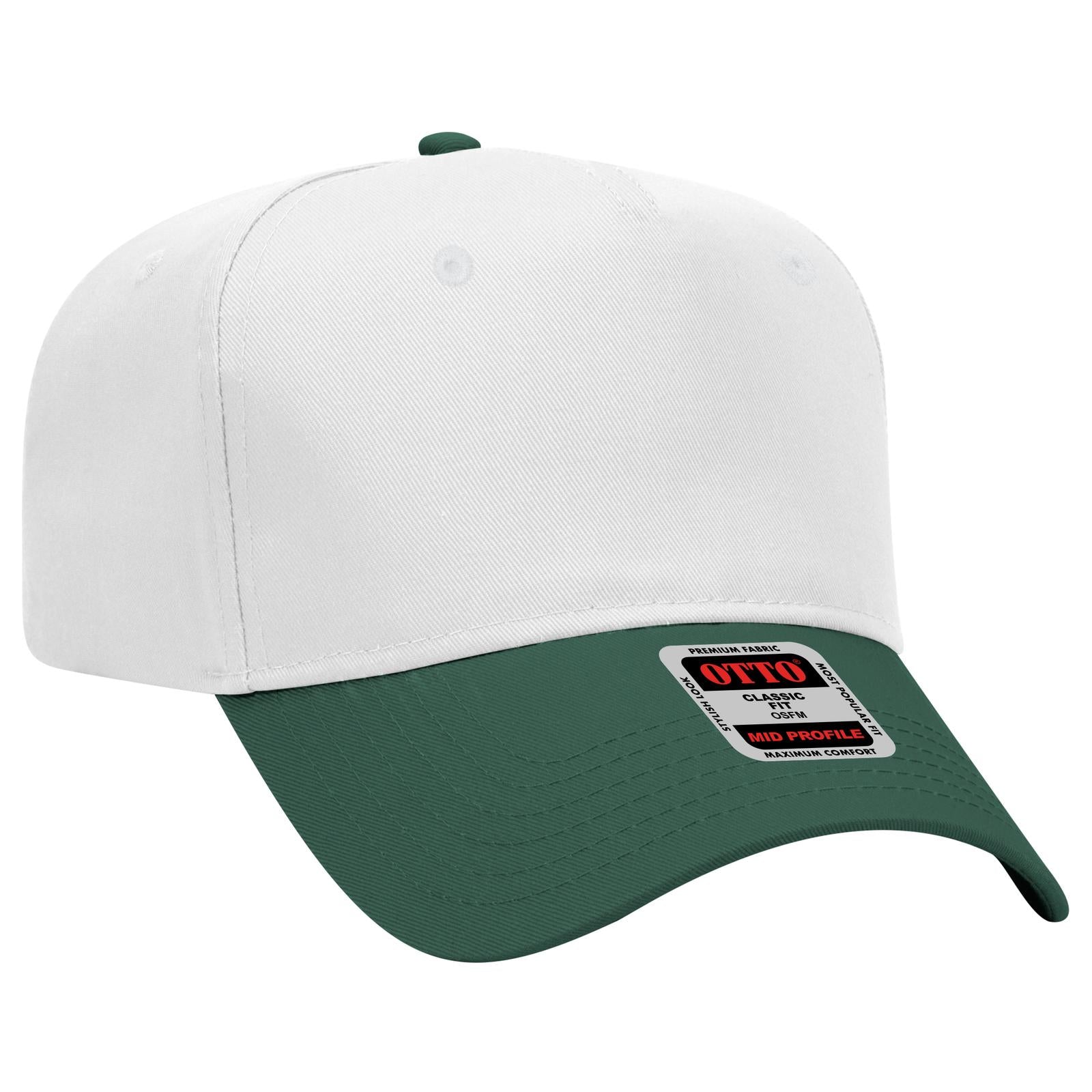 Custom Embroidered - OTTO CAP 5 Panel Mid Profile Baseball Cap