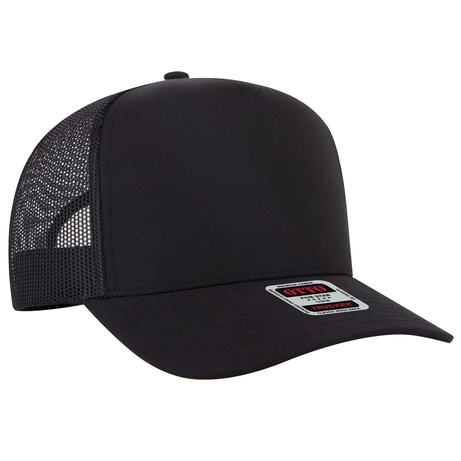 Custom Embroidered - OTTO CAP 5 Panel Mid Profile Mesh Back Trucker Hat