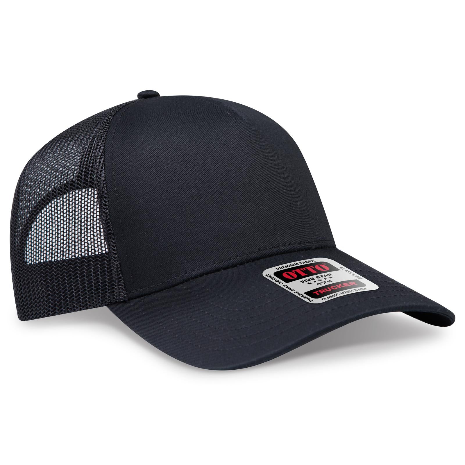 Custom Embroidered or DTF Printed - OTTO CAP® 5 Panel Low Profile Mesh Back Trucker Hat