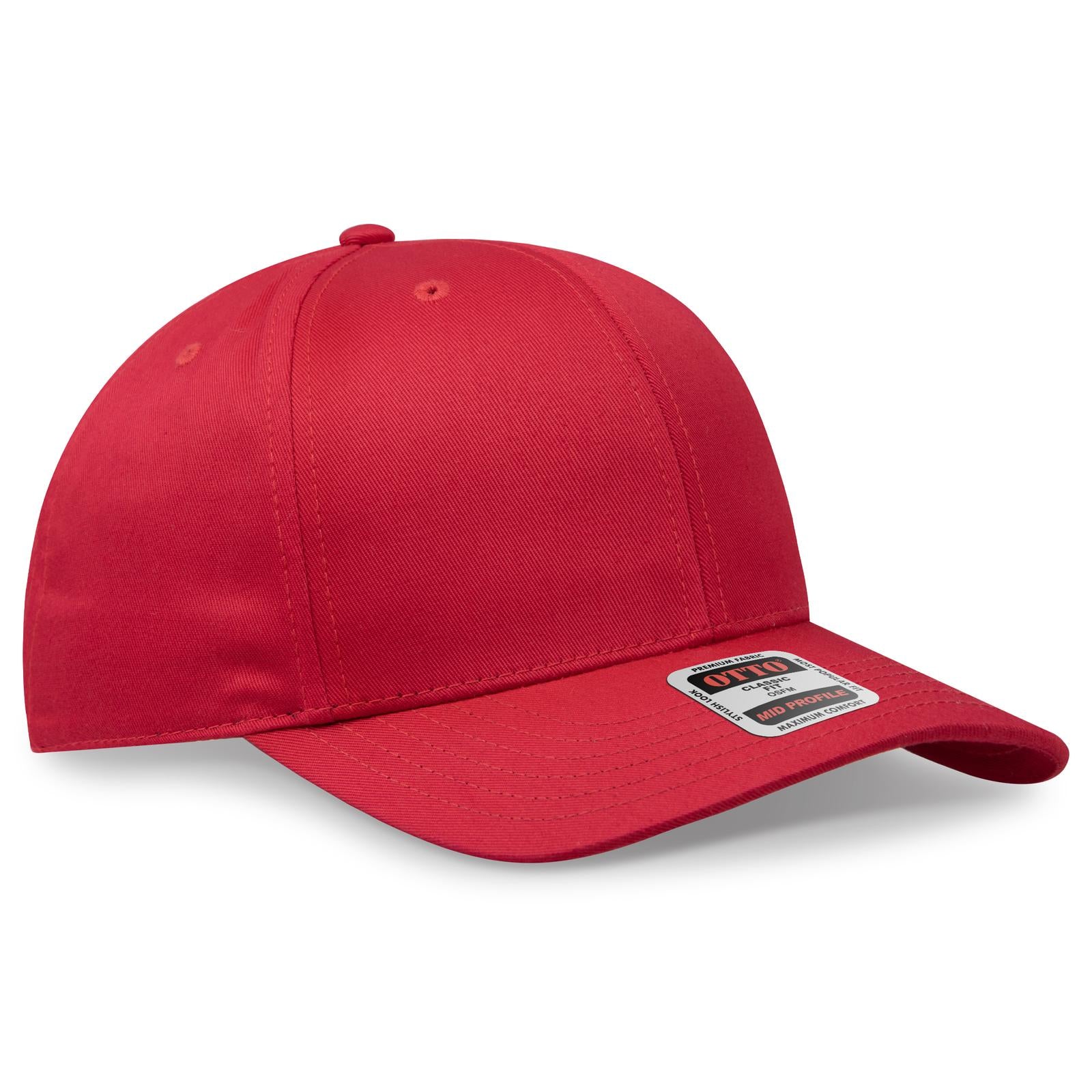 Custom Embroidered or DTF Printed - OTTO CAP® 6 Panel Mid Profile Baseball Cap