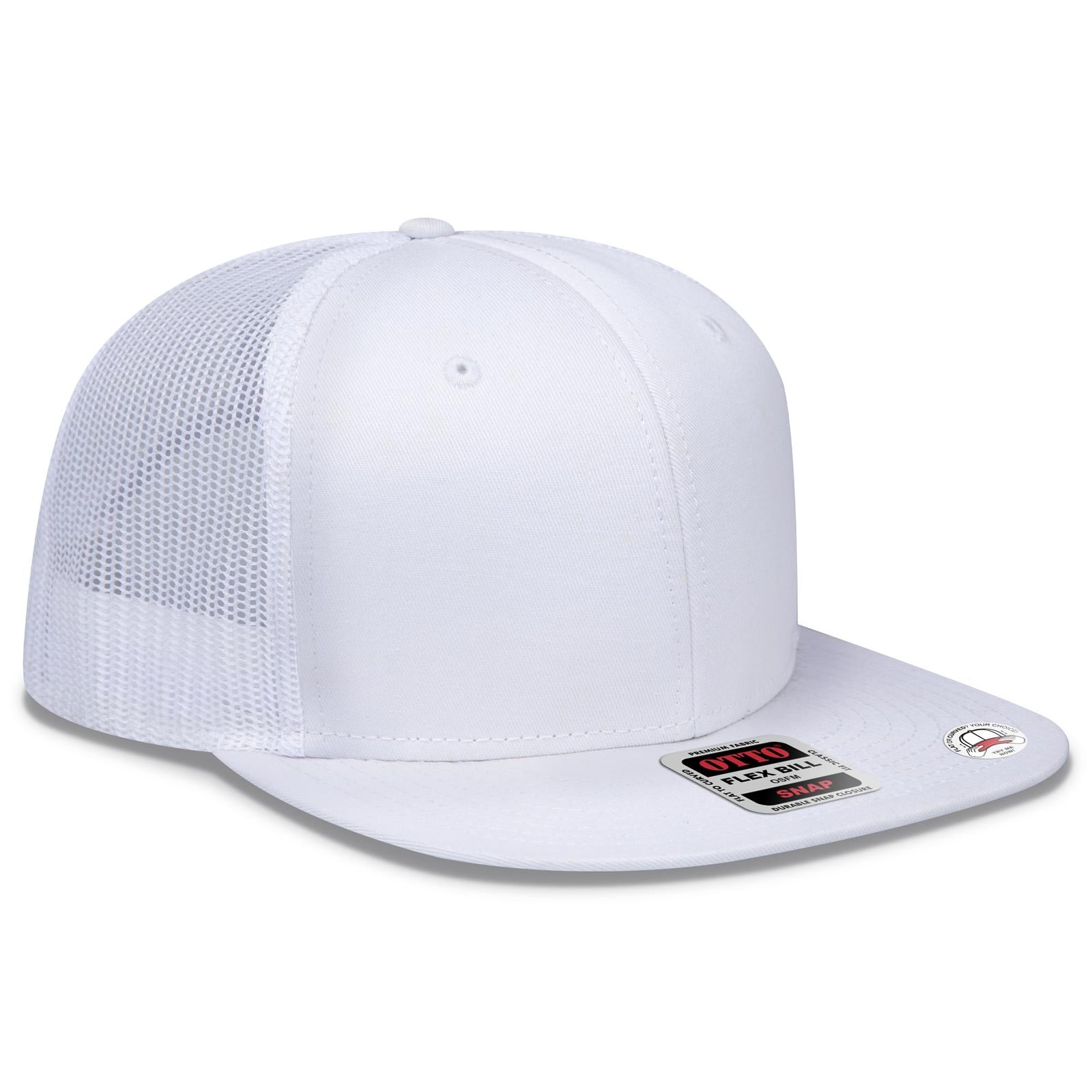 Custom Embroidered or DTF Printed - OTTO CAP® OTTO SNAP 6 Panel Pro Style Mesh Back Trucker Snapback Hat