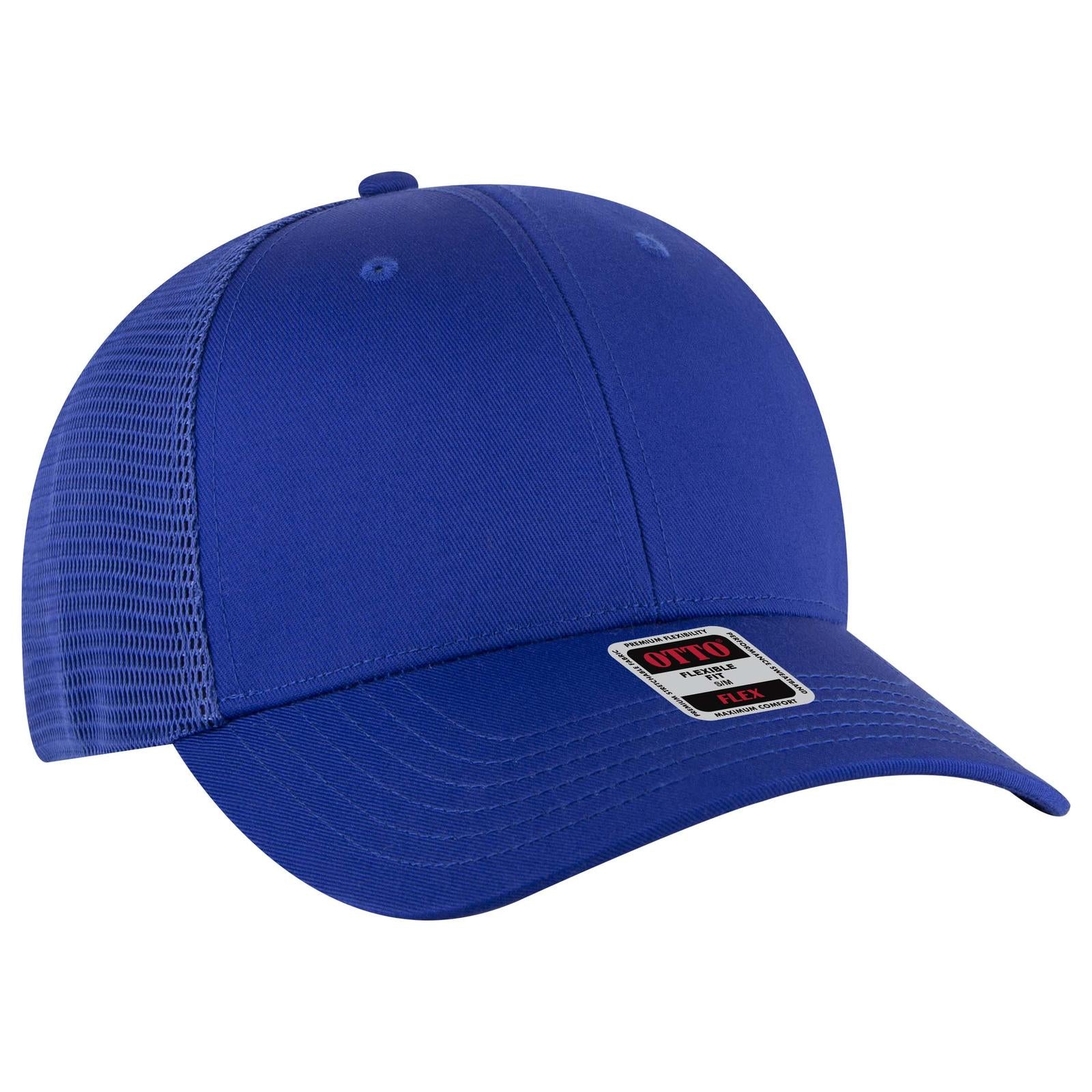 Custom Embroidered or DTF Printed - OTTO CAP® OTTO FLEX® Fitted 6 Panel Low Profile Mesh Back Trucker Hat