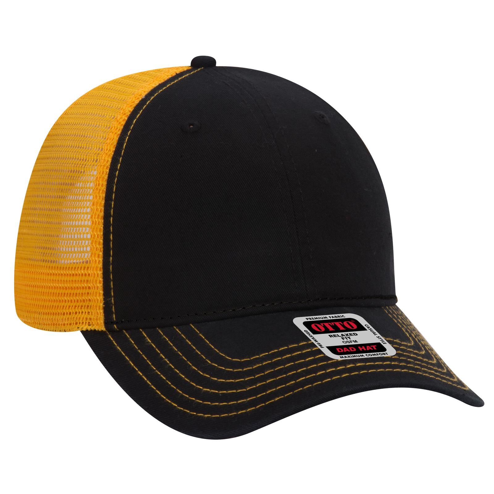 Custom Embroidered or DTF Printed - OTTO CAP® 6 Panel Low Profile Mesh Back Trucker Dad Hat