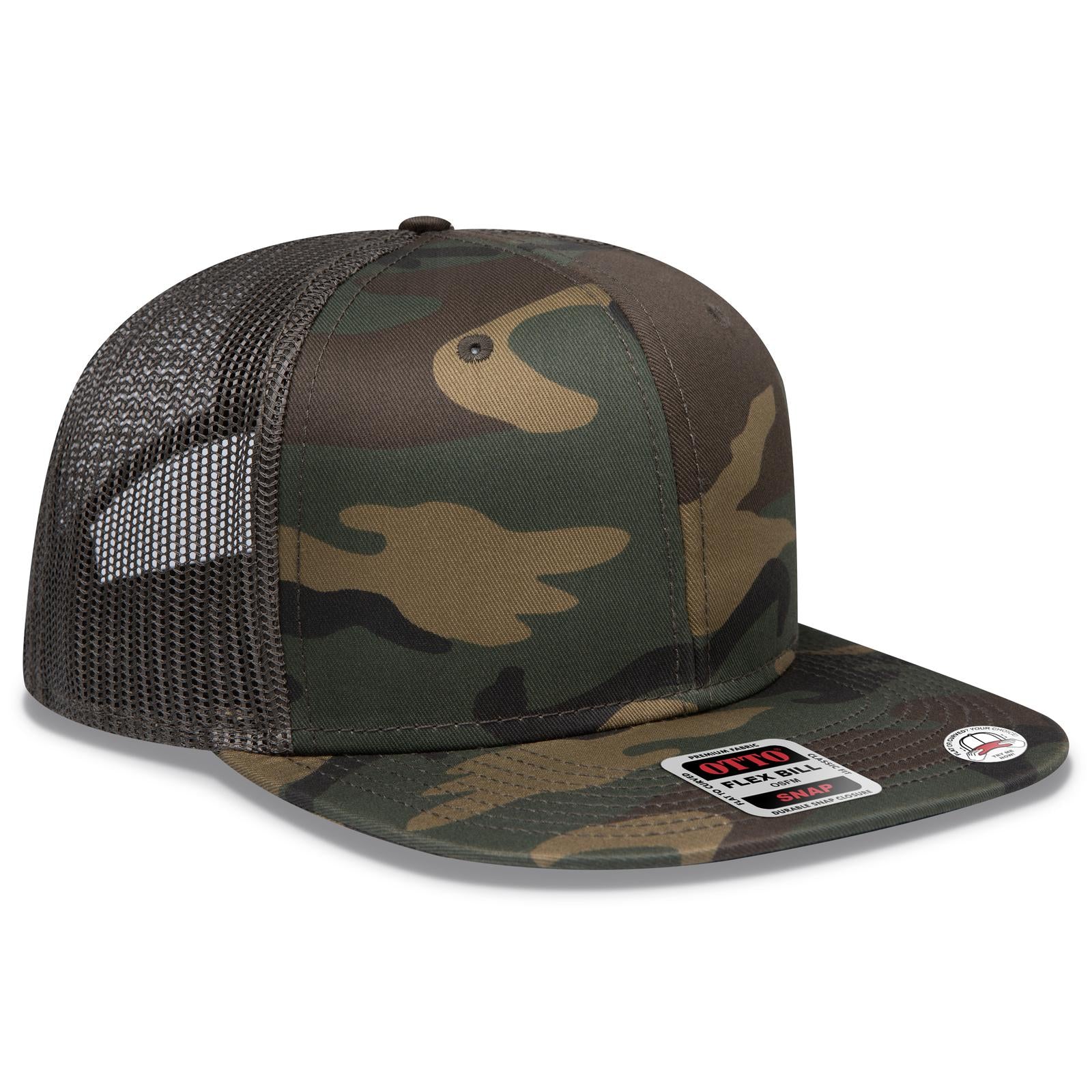 Custom Embroidered or DTF Printed - OTTO CAP® OTTO SNAP 6 Panel Pro Style Mesh Back Trucker Snapback Hat