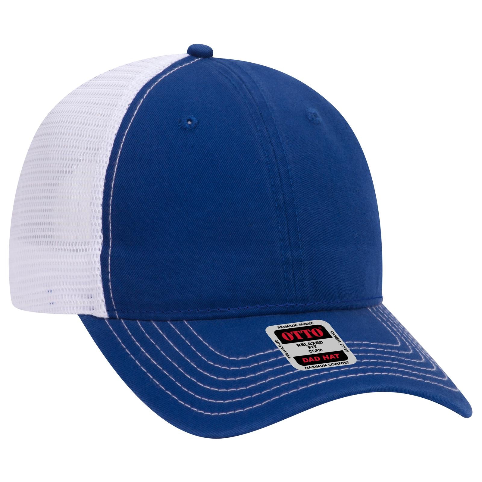 Custom Embroidered or DTF Printed - OTTO CAP® 6 Panel Low Profile Mesh Back Trucker Dad Hat