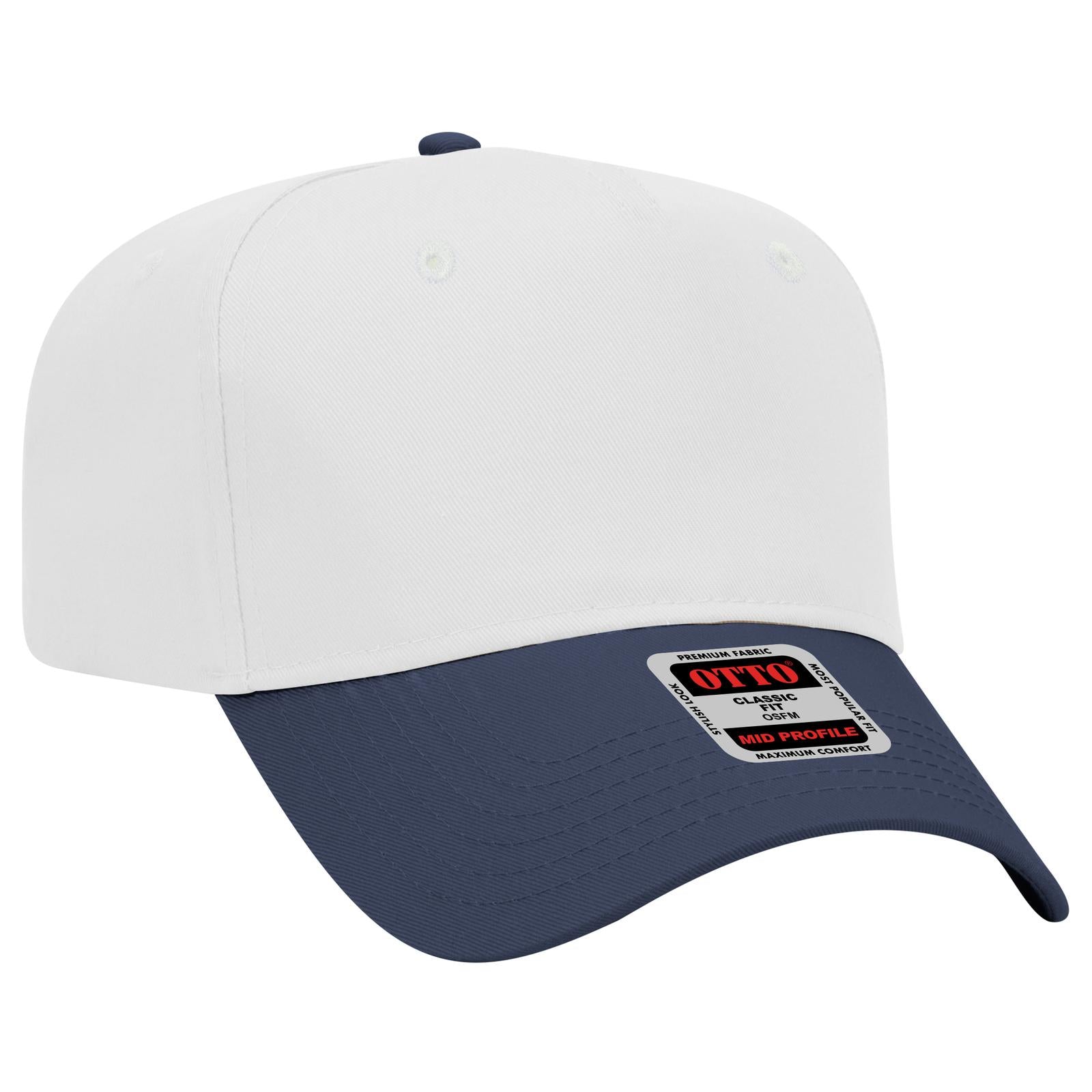 Custom Embroidered - OTTO CAP 5 Panel Mid Profile Baseball Cap