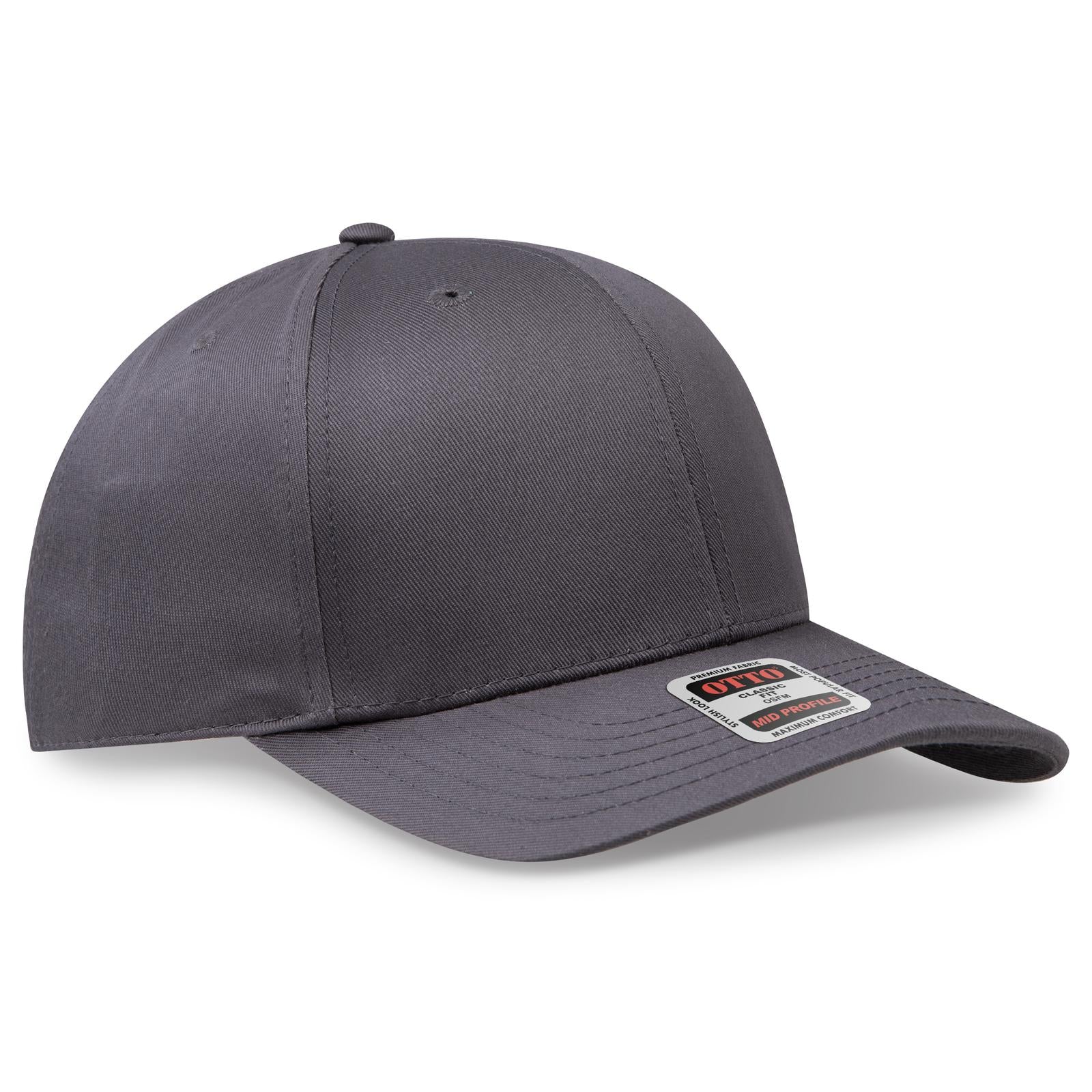 Custom Embroidered or DTF Printed - OTTO CAP® 6 Panel Mid Profile Baseball Cap