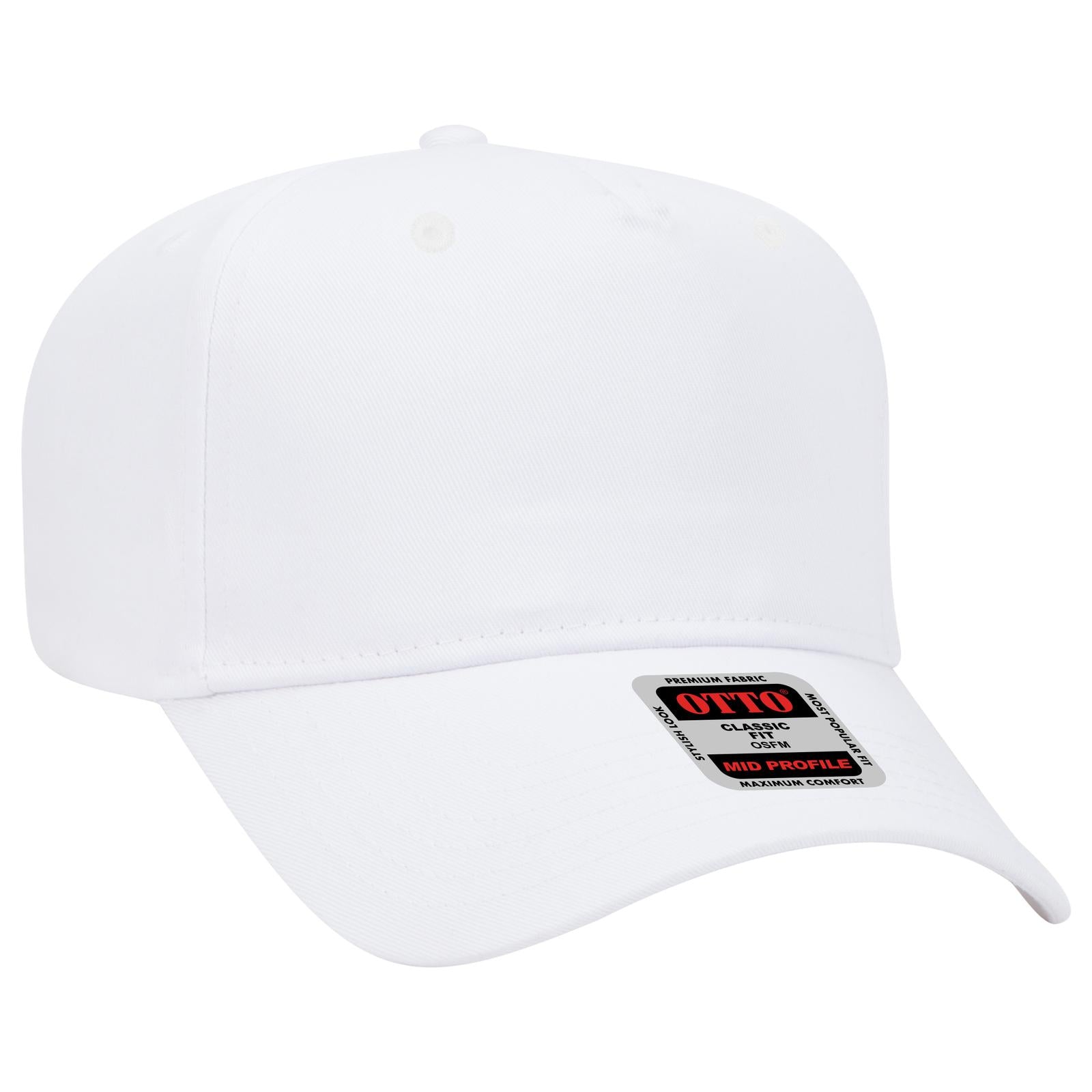 Custom Embroidered - OTTO CAP 5 Panel Mid Profile Baseball Cap