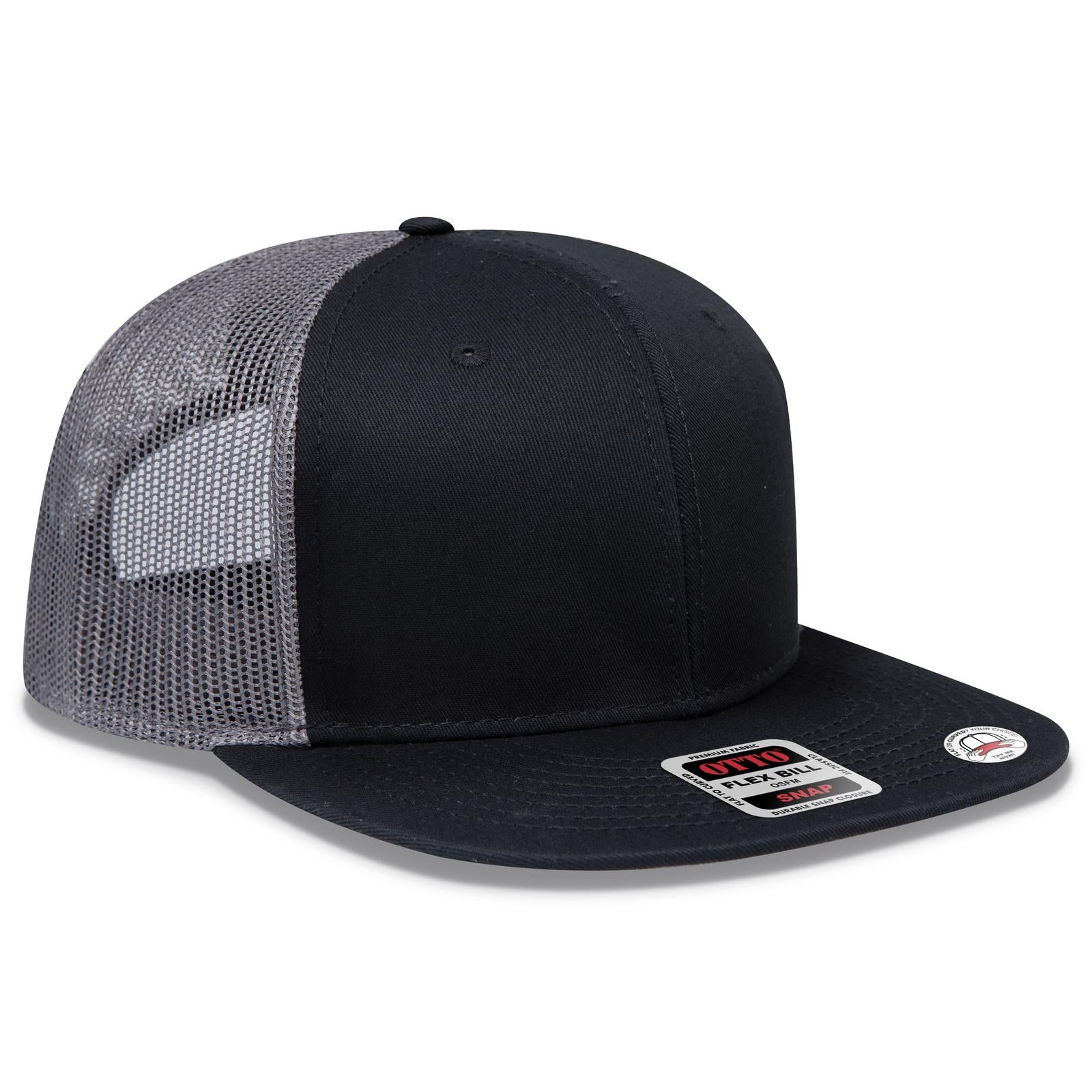 Custom Embroidered or DTF Printed - OTTO CAP® OTTO SNAP 6 Panel Pro Style Mesh Back Trucker Snapback Hat