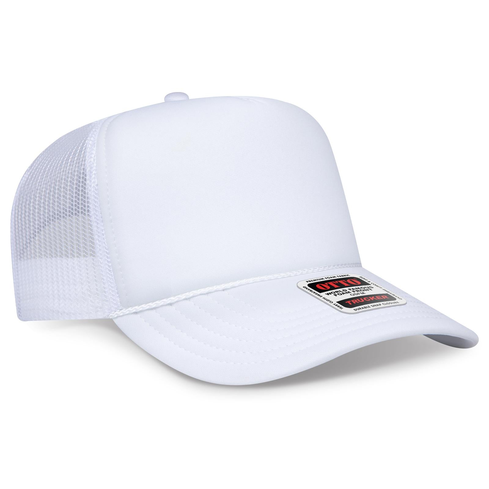 Custom Embroidered or DTF Printed - OTTO CAP® 5 Panel High Crown Mesh Back Trucker Hat