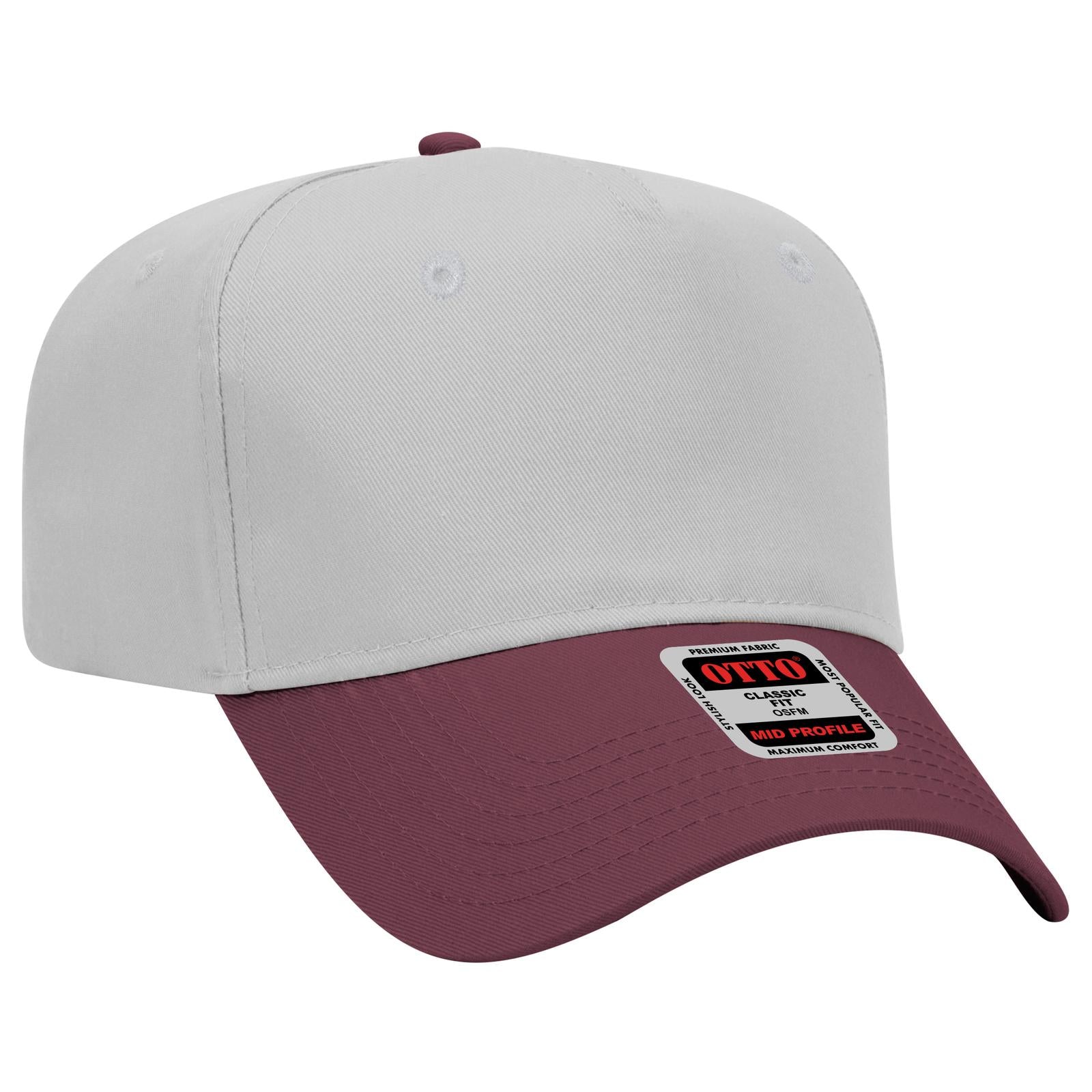 Custom Embroidered - OTTO CAP 5 Panel Mid Profile Baseball Cap