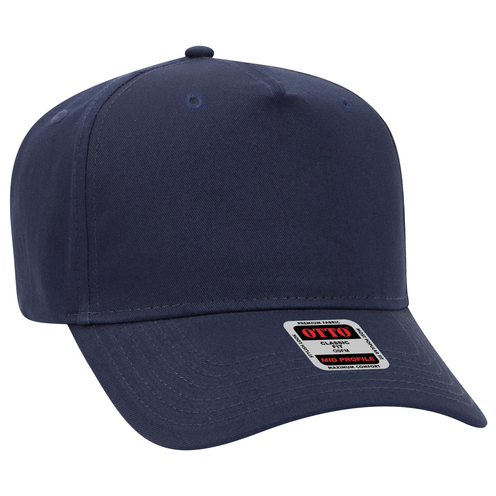 Custom Embroidered or DTF Printed - OTTO CAP® 5 Panel Mid Profile Baseball Cap