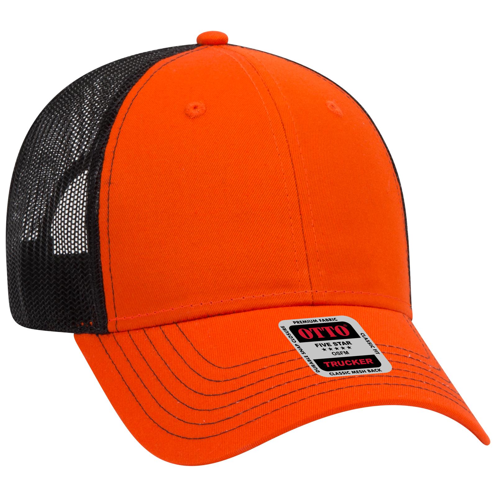 Custom Embroidered - OTTO CAP 6 Panel Low Profile Mesh Back Trucker Hat