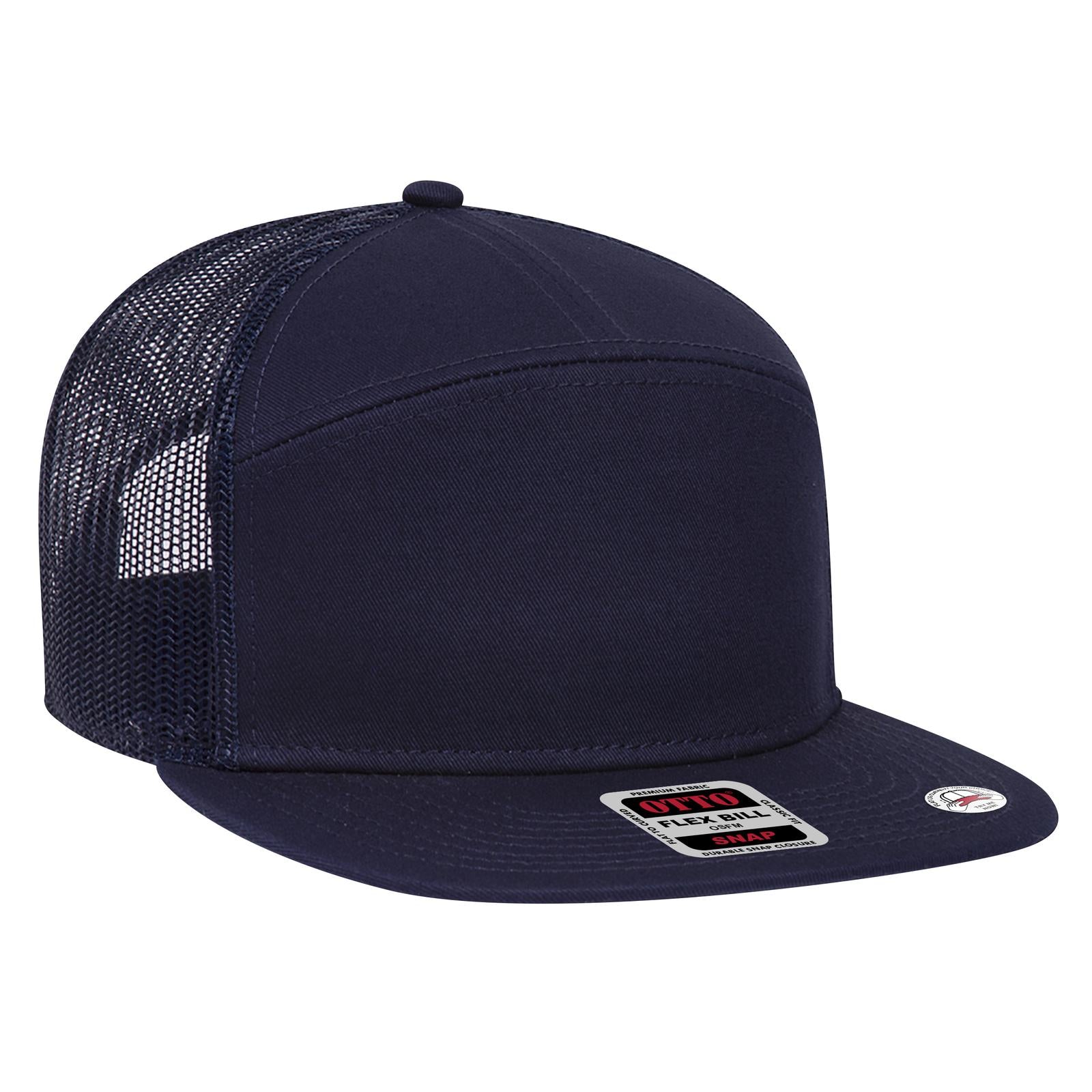 Custom Embroidered - OTTO CAP "OTTO SNAP" 7 Panel Pro Style Mesh Back Trucker Snapback Hat