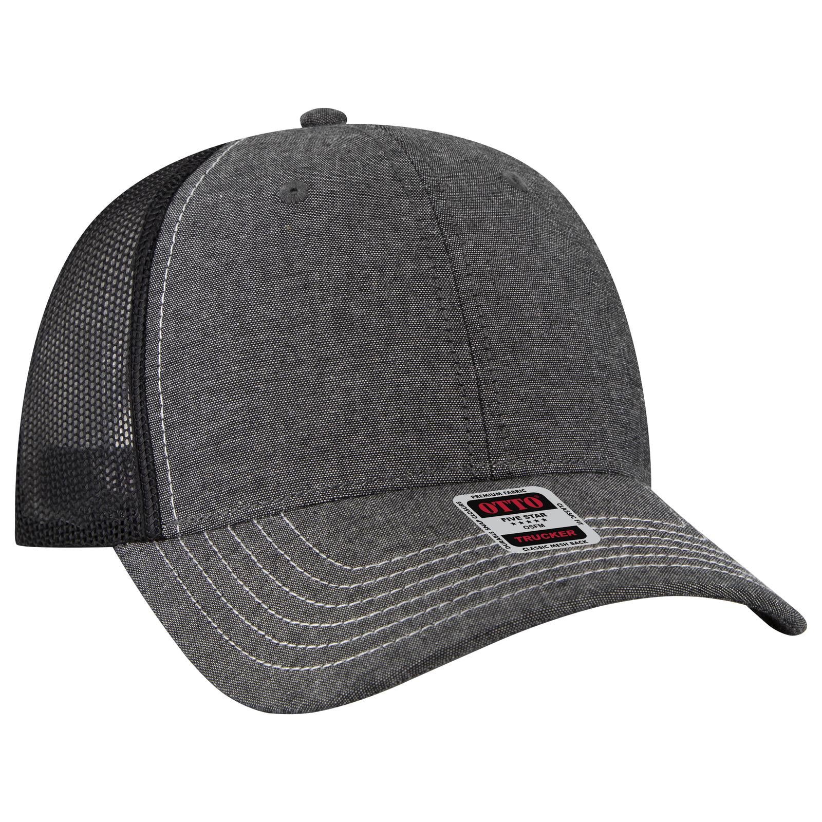 Custom Embroidered - OTTO CAP 6 Panel Low Profile Mesh Back Trucker Hat