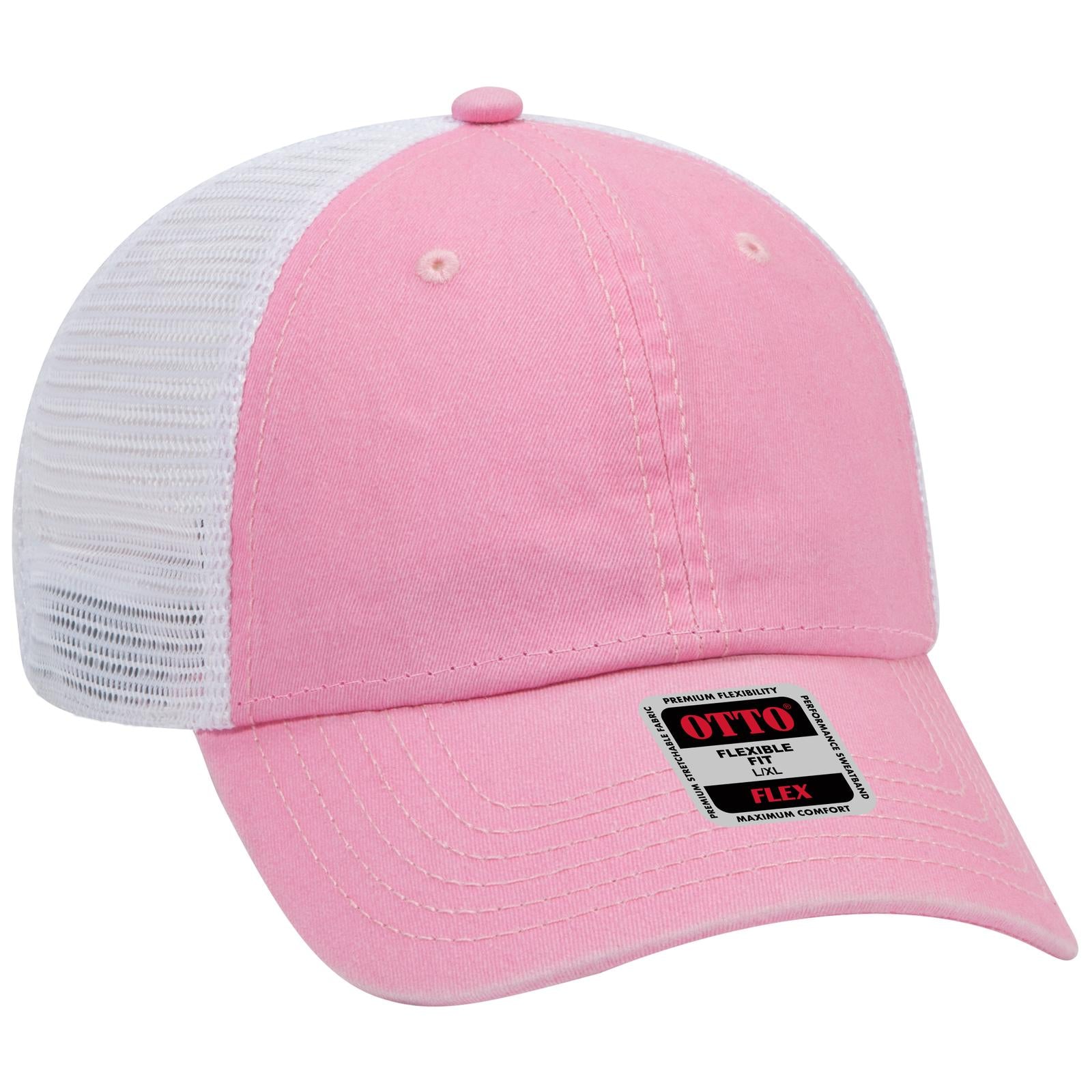 Custom Embroidered or DTF Printed - OTTO CAP® OTTO FLEX® Fitted 6 Panel Low Profile Mesh Back Trucker Hat