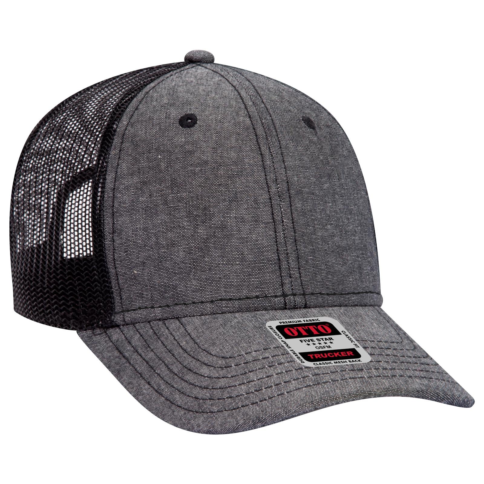 Custom Embroidered - OTTO CAP 6 Panel Low Profile Mesh Back Trucker Hat