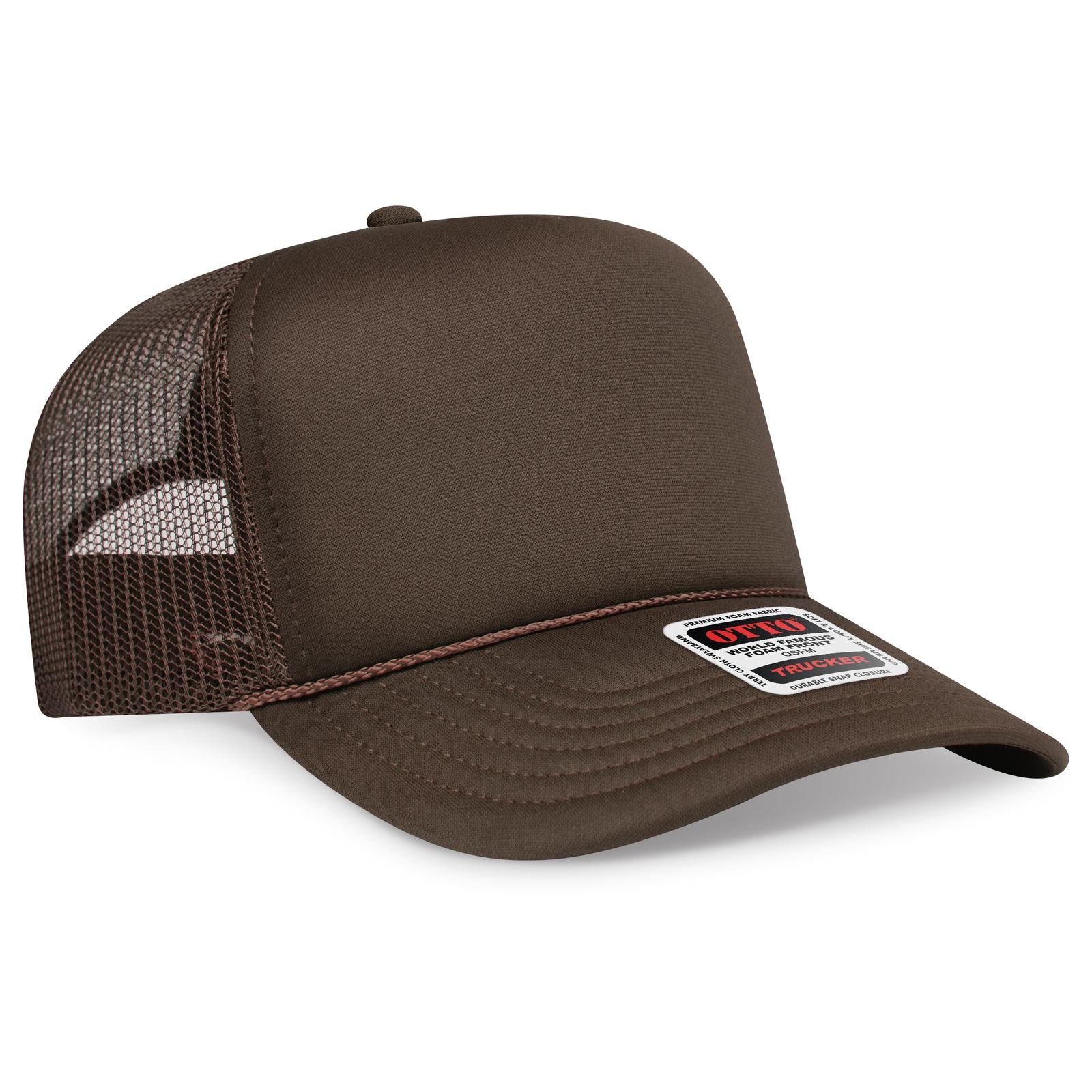 Custom Embroidered or DTF Printed - OTTO CAP® 5 Panel High Crown Mesh Back Trucker Hat