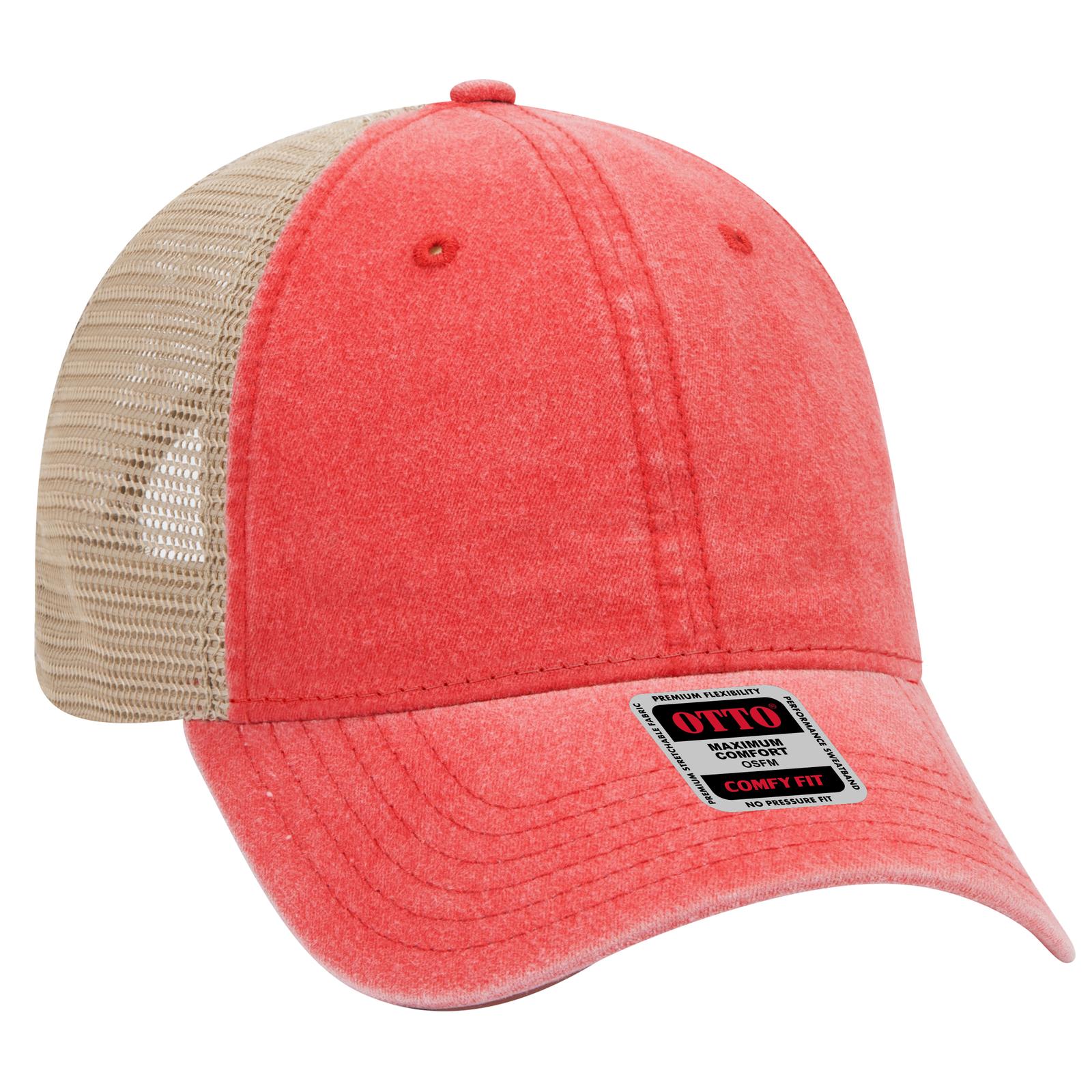 Custom Embroidered or DTF Printed - OTTO CAP® OTTO COMFY FIT® 6 Panel Low Profile Mesh Back Trucker Hat
