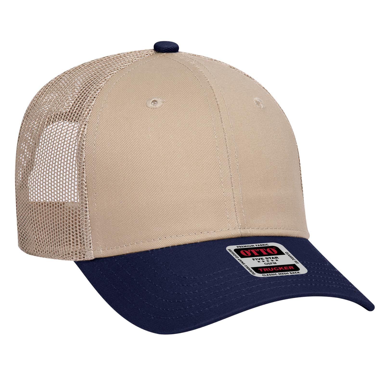 Custom Embroidered or DTF Printed - OTTO CAP® 6 Panel Low Profile Mesh Back Trucker Hat