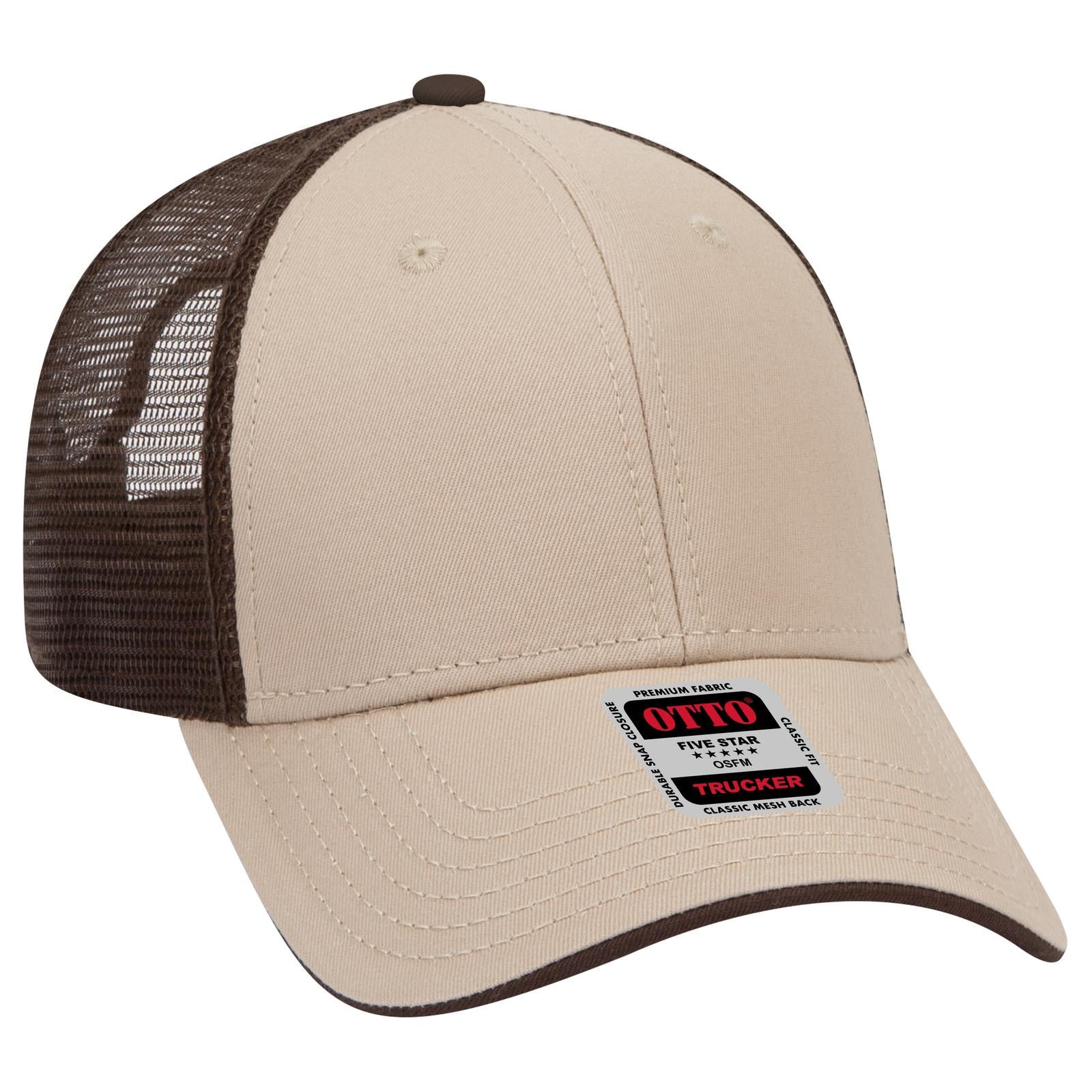 Custom Embroidered or DTF Printed - OTTO CAP® 6 Panel Low Profile Mesh Back Trucker Hat