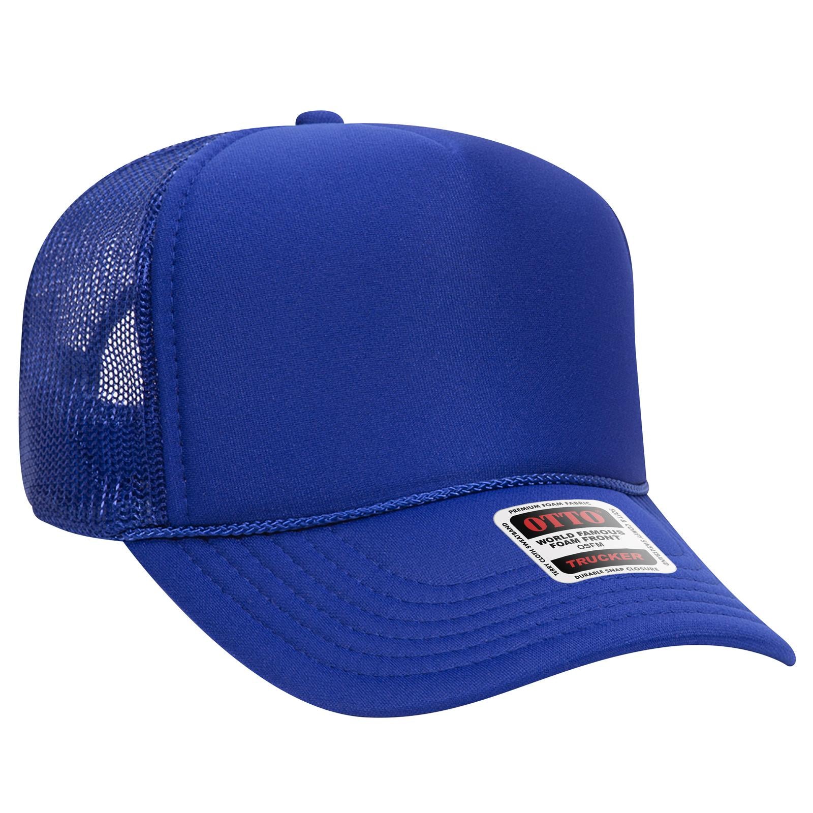 Custom Embroidered - OTTO CAP 5 Panel Mid Profile Mesh Back Trucker Hat