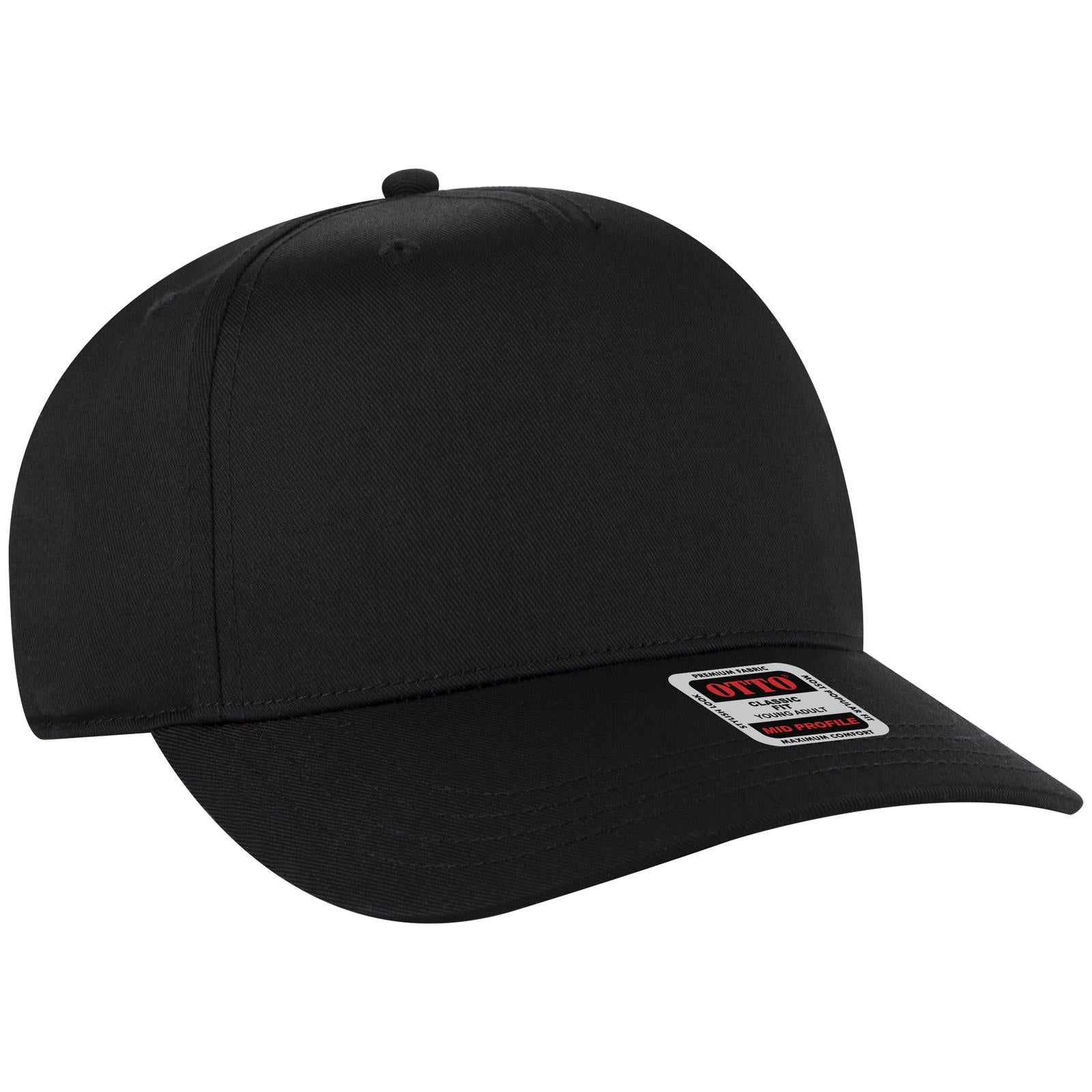 Custom Embroidered - OTTO CAP 5 Panel Mid Profile Baseball Cap