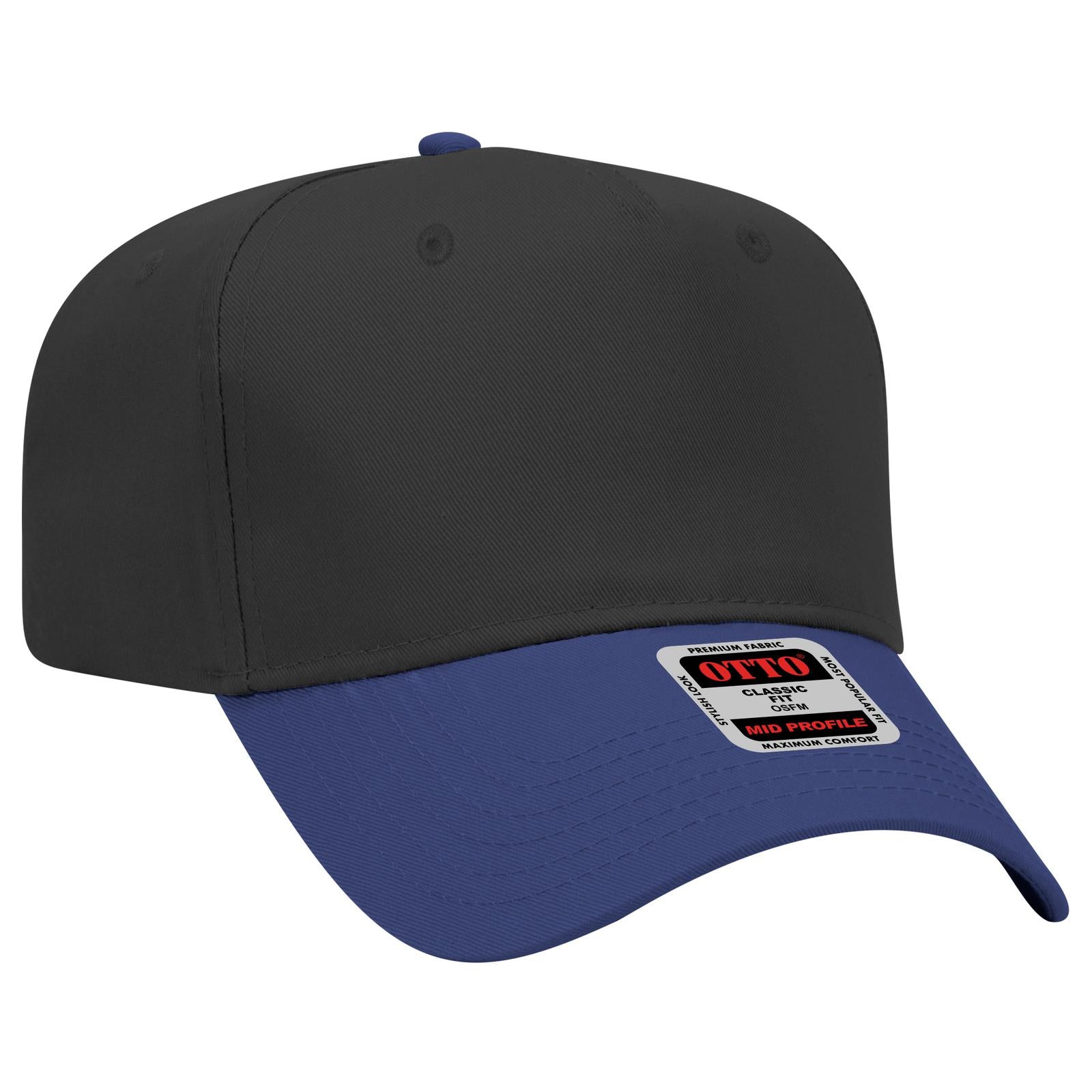 Custom Embroidered - OTTO CAP 5 Panel Mid Profile Baseball Cap