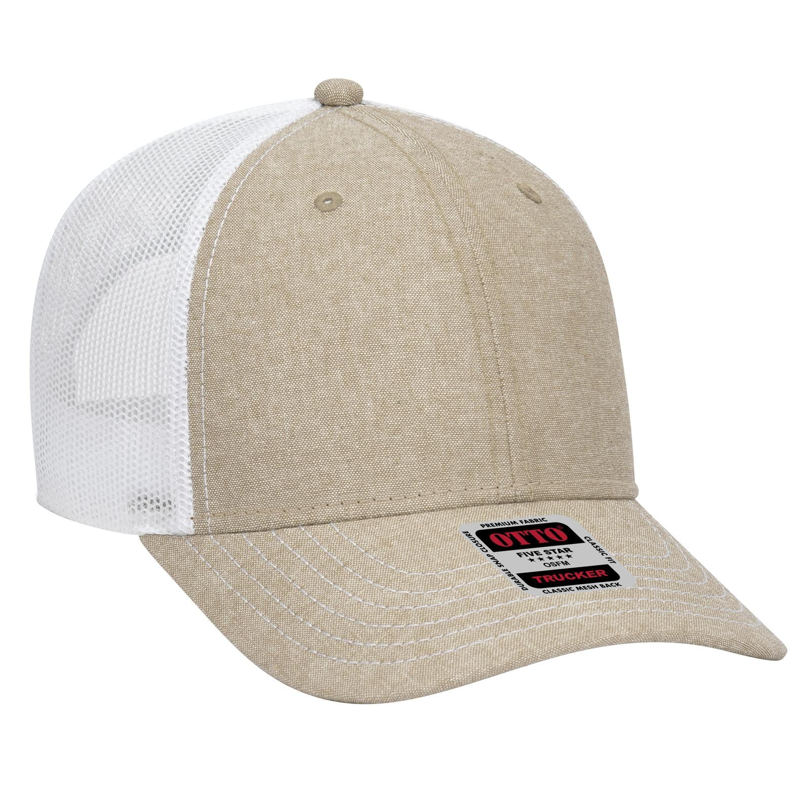 Custom Embroidered - OTTO CAP 6 Panel Low Profile Mesh Back Trucker Hat