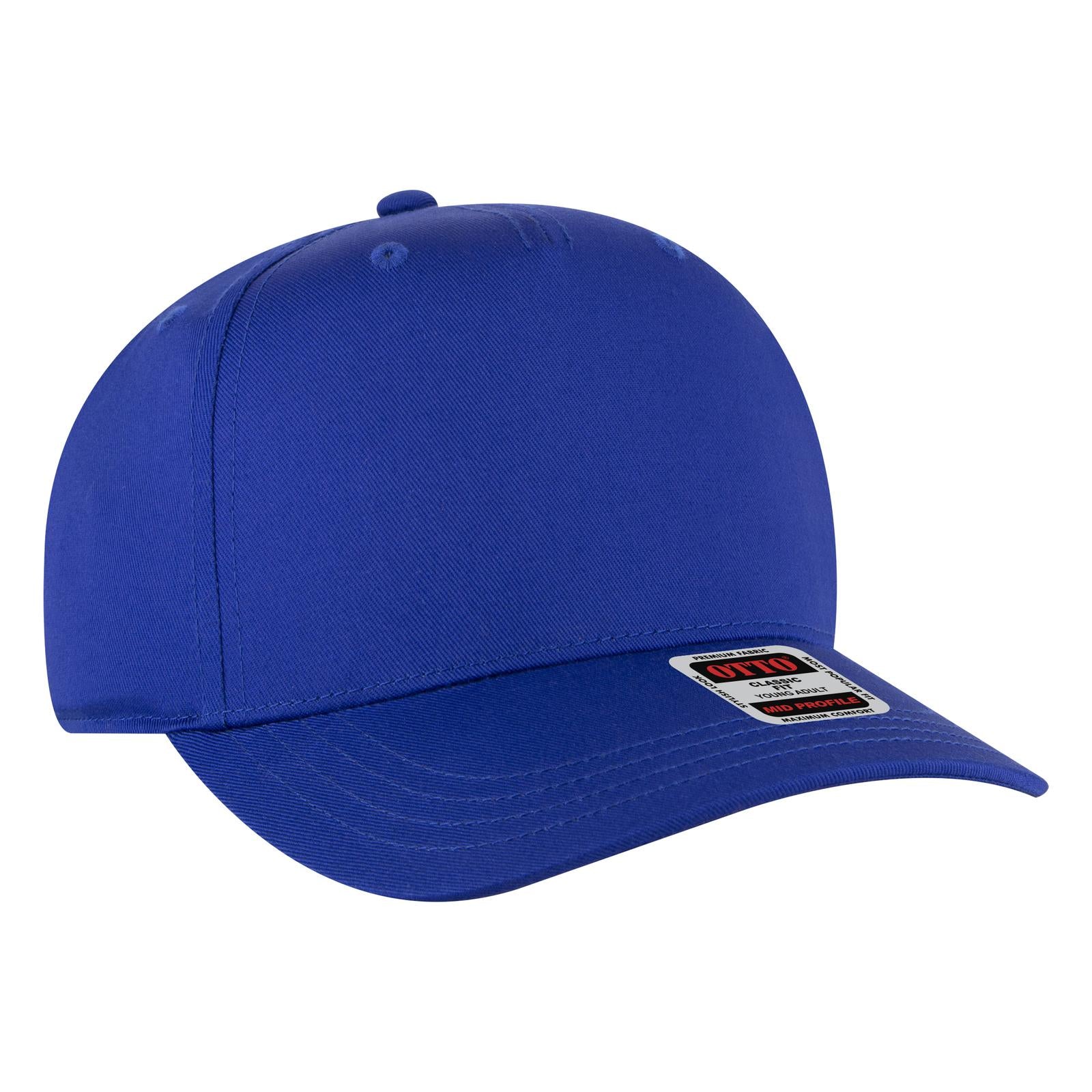Custom Embroidered - OTTO CAP 5 Panel Mid Profile Baseball Cap