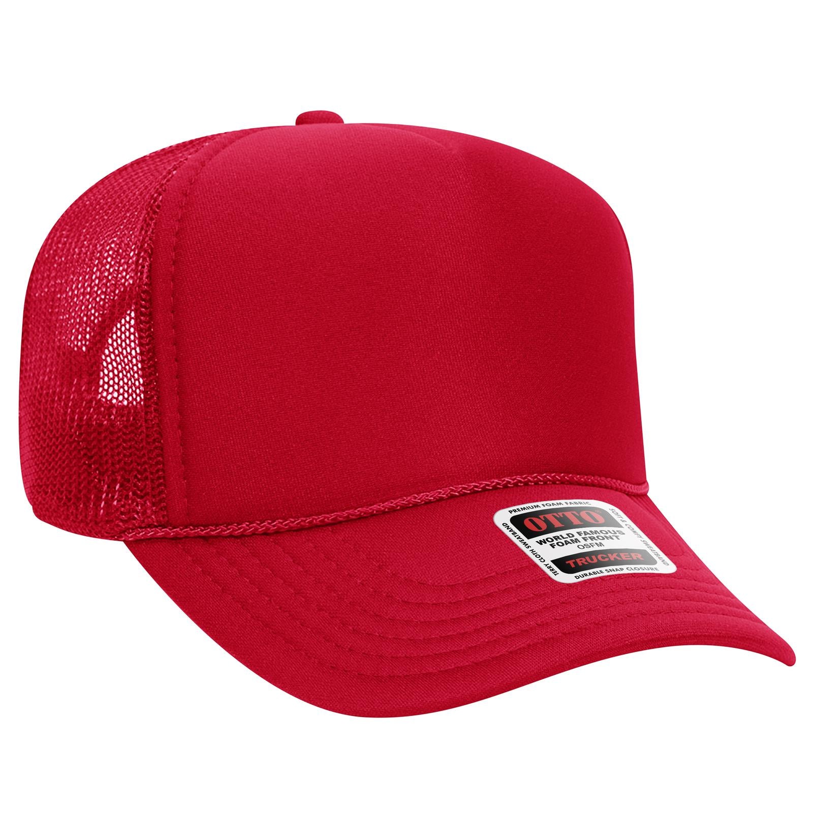 Custom Embroidered - OTTO CAP 5 Panel Mid Profile Mesh Back Trucker Hat