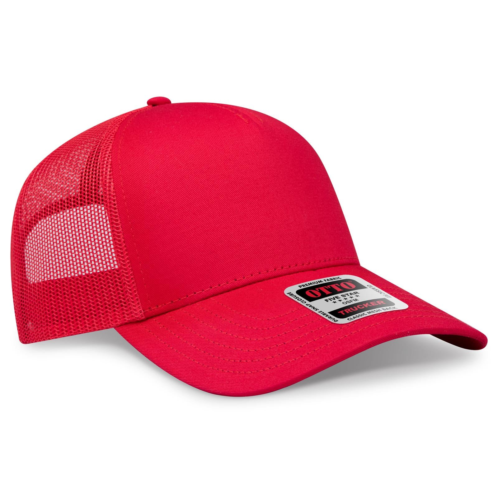 Custom Embroidered or DTF Printed - OTTO CAP® 5 Panel Low Profile Mesh Back Trucker Hat