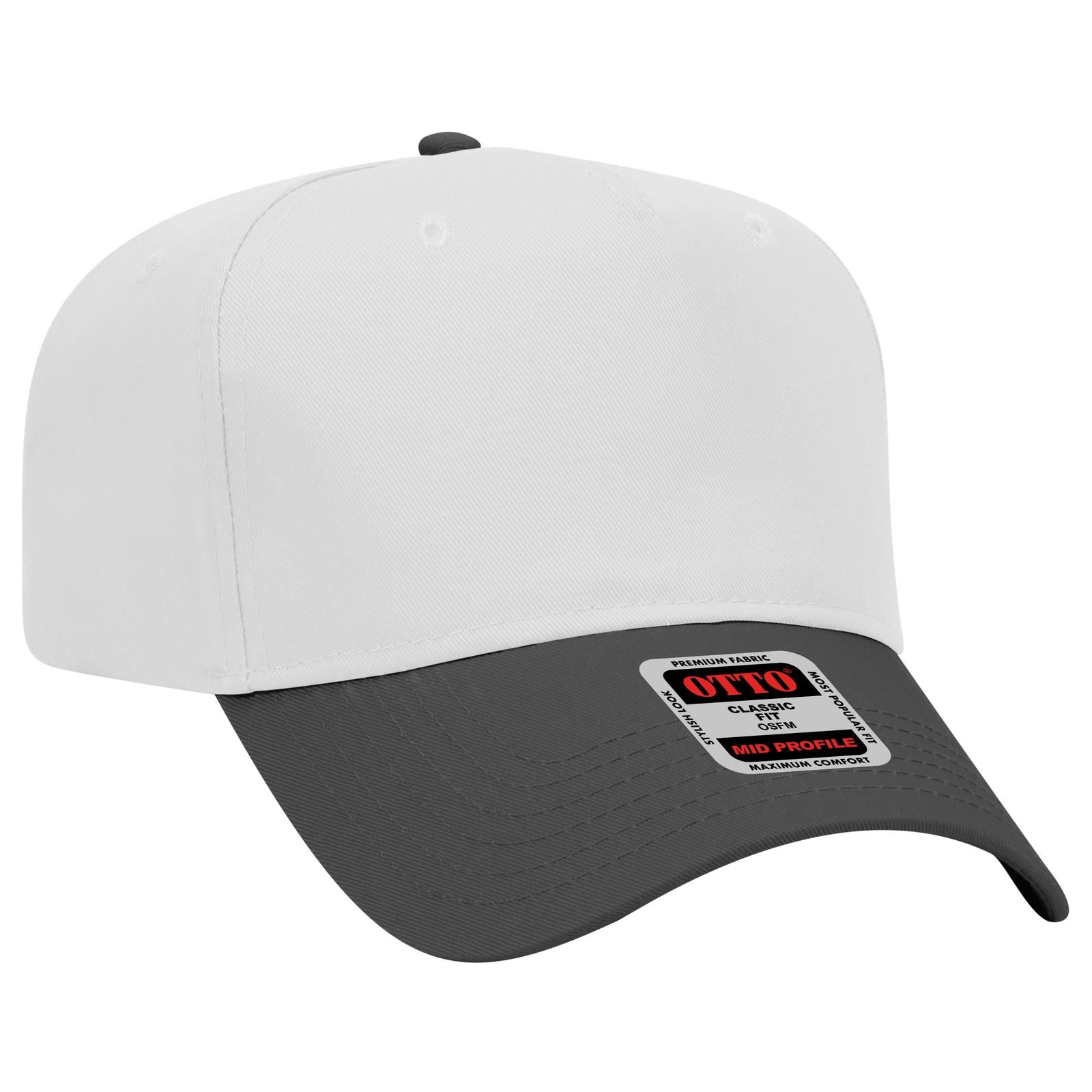 Custom Embroidered - OTTO CAP 5 Panel Mid Profile Baseball Cap
