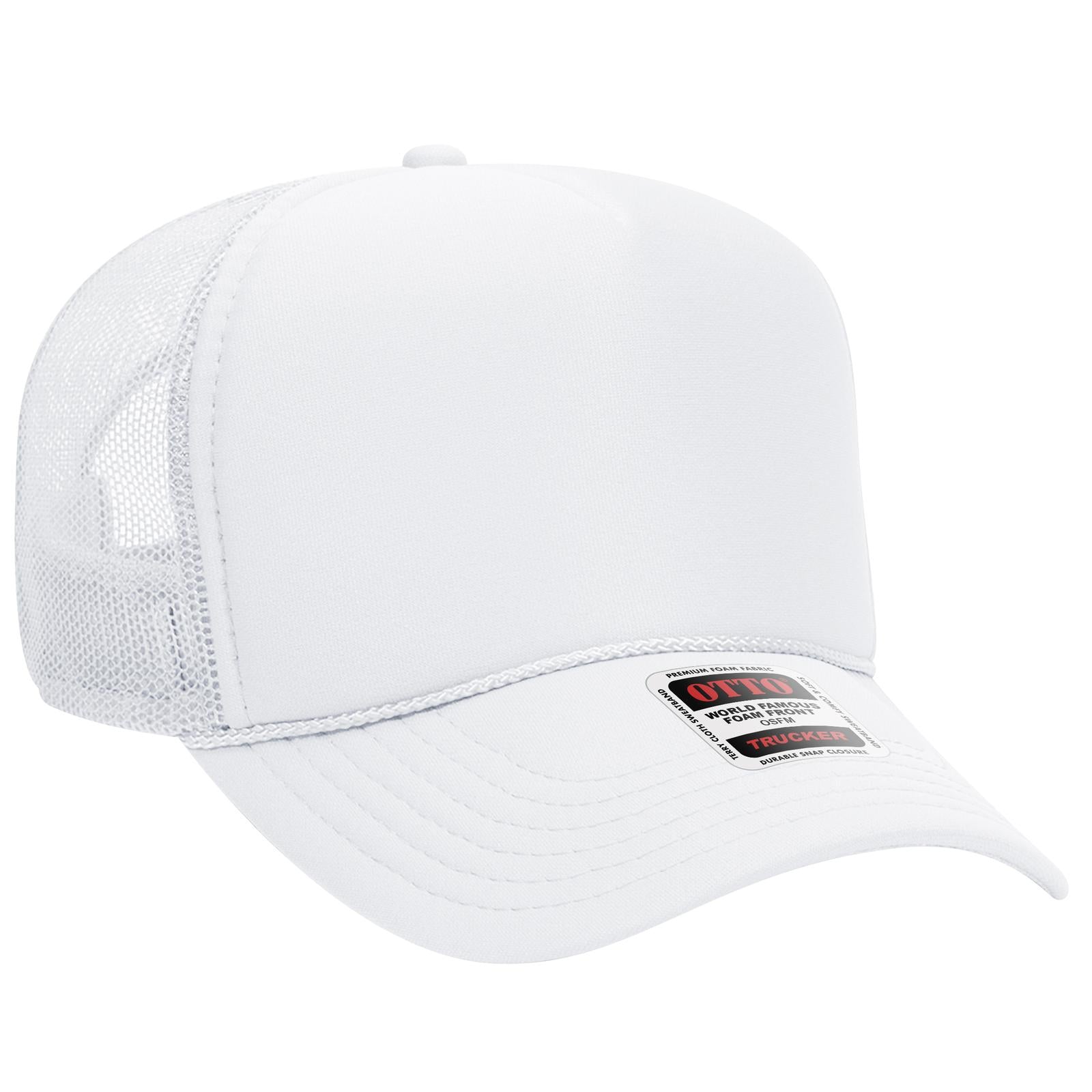Custom Embroidered - OTTO CAP 5 Panel Mid Profile Mesh Back Trucker Hat