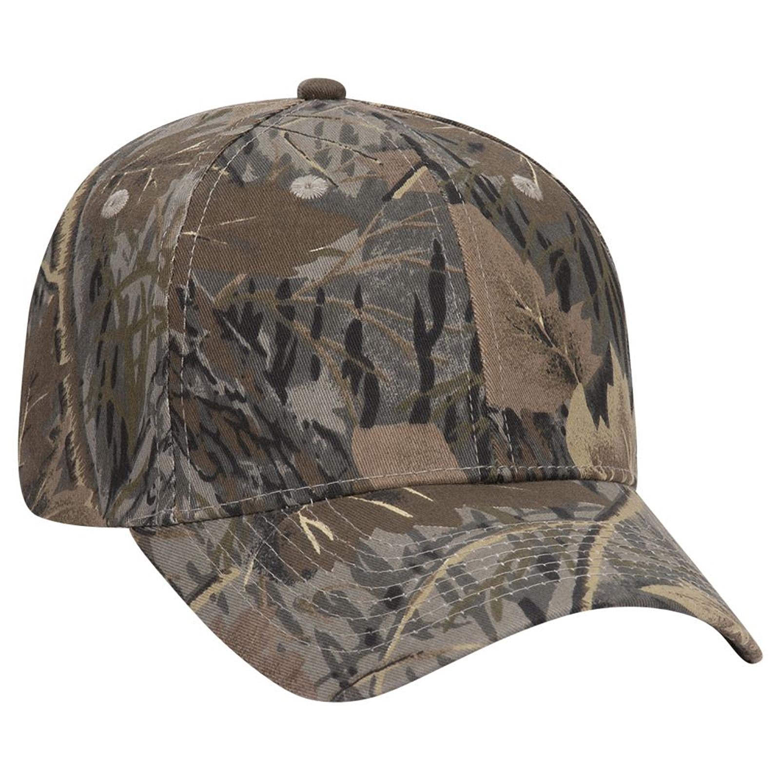 Custom Embroidered or DTF Printed - OTTO CAP® OTTO FLEX® Fitted Camouflage 6 Panel Low Profile Baseball Cap