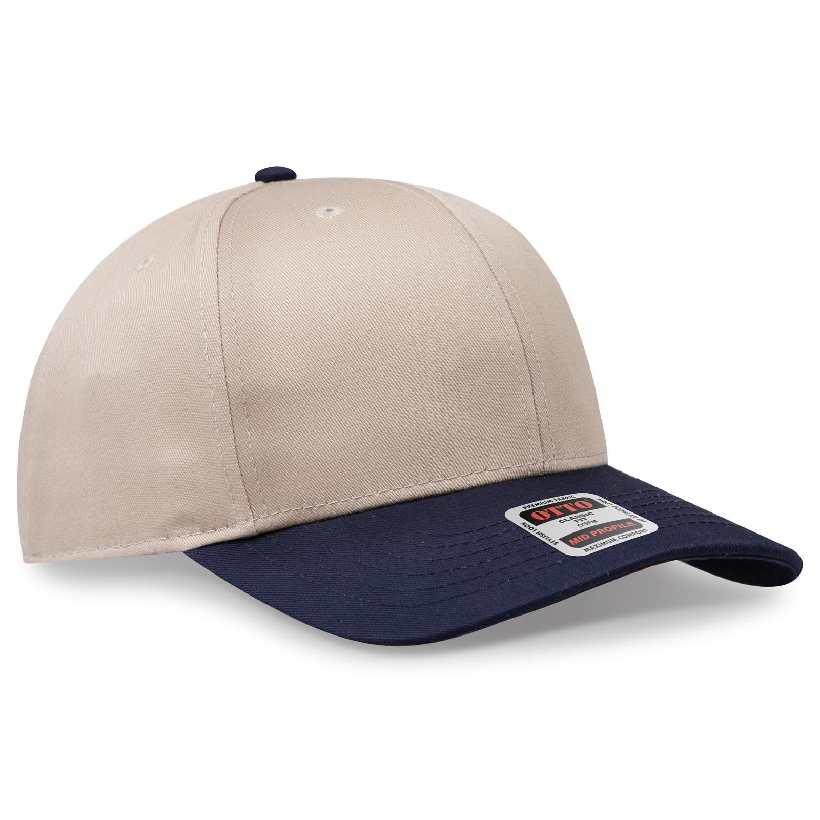 Custom Embroidered or DTF Printed - OTTO CAP® 6 Panel Mid Profile Baseball Cap