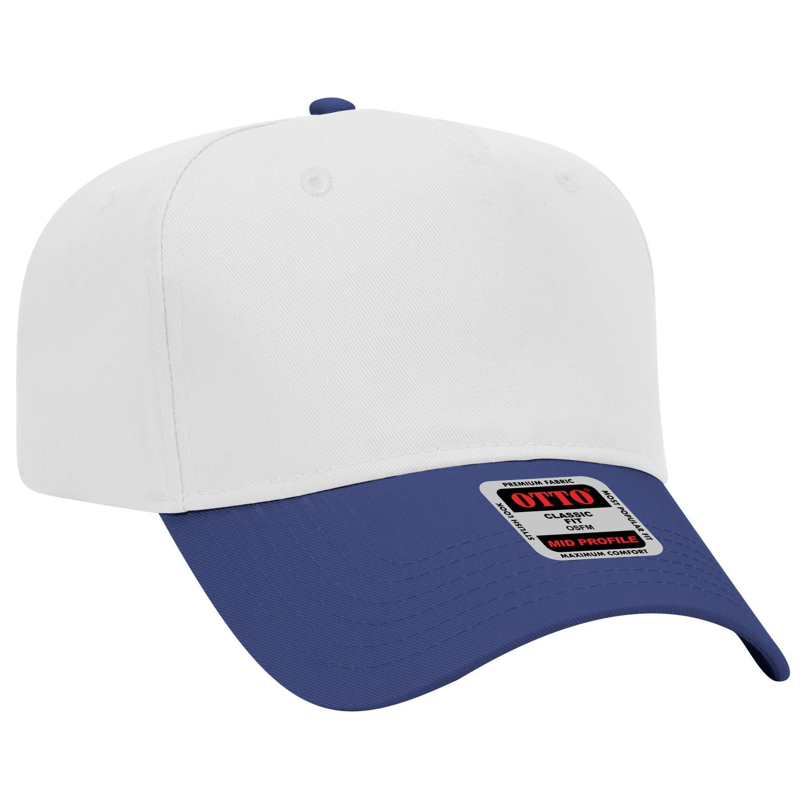 Custom Embroidered - OTTO CAP 5 Panel Mid Profile Baseball Cap
