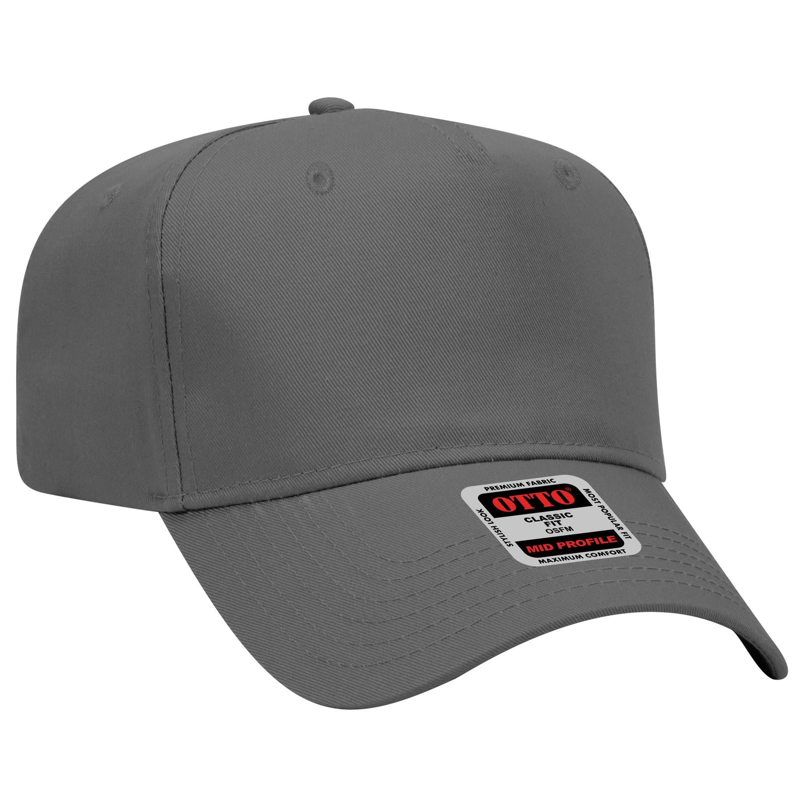 Custom Embroidered - OTTO CAP 5 Panel Mid Profile Baseball Cap