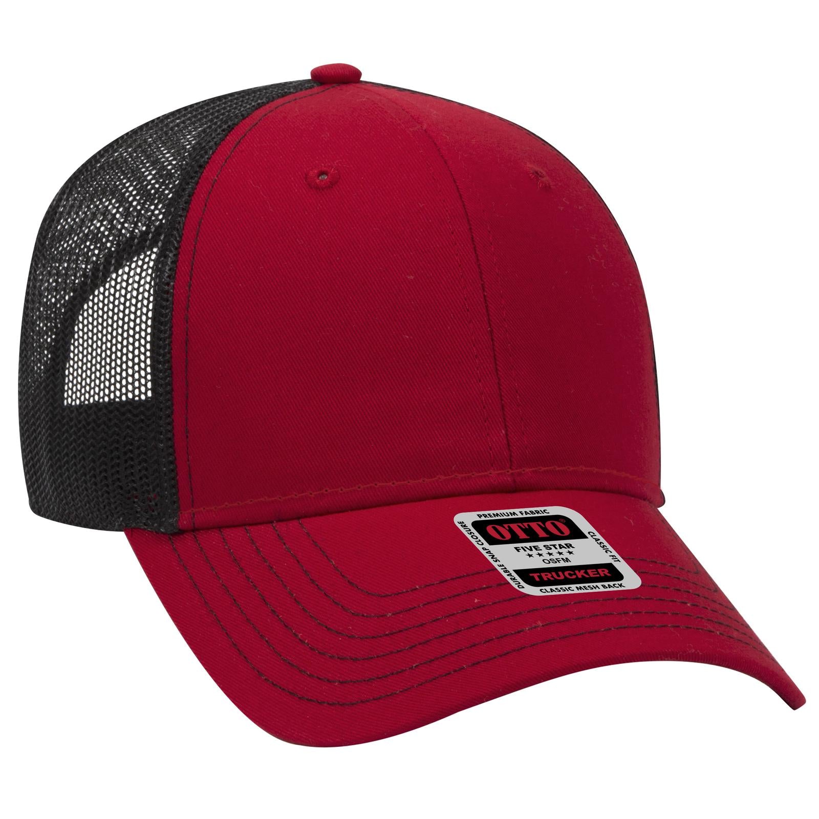 Custom Embroidered - OTTO CAP 6 Panel Low Profile Mesh Back Trucker Hat