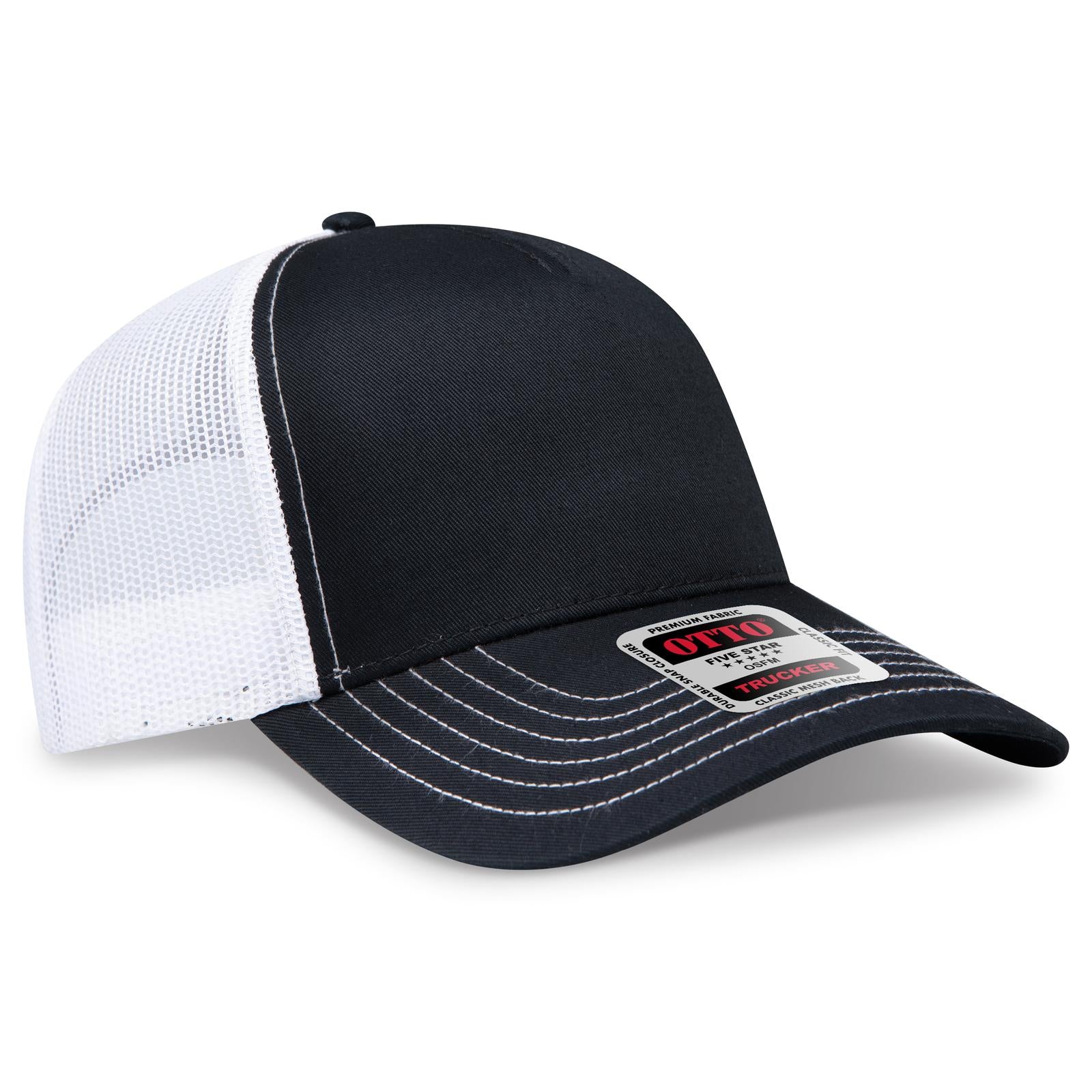 Custom Embroidered or DTF Printed - OTTO CAP® 5 Panel Low Profile Mesh Back Trucker Hat