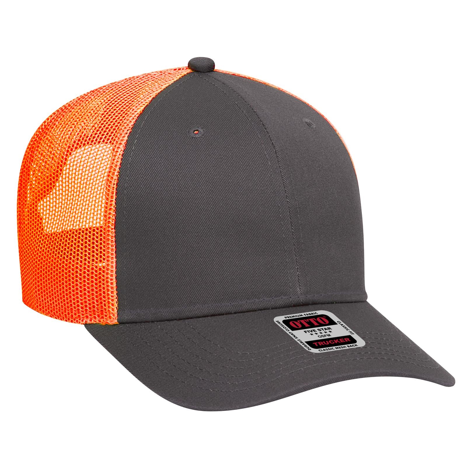 Custom Embroidered or DTF Printed - OTTO CAP® 6 Panel Low Profile Mesh Back Trucker Hat