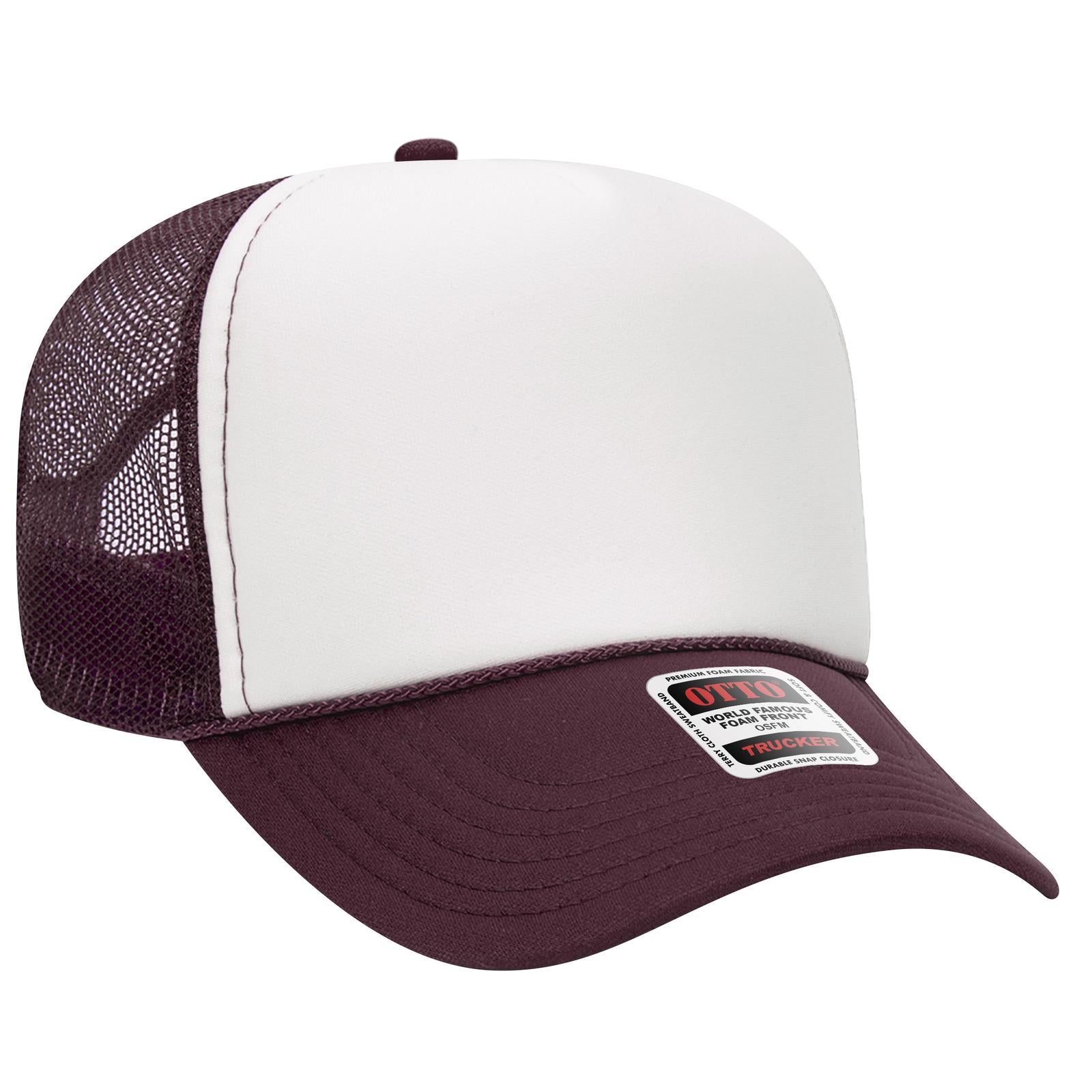 Custom Embroidered - OTTO CAP 5 Panel Mid Profile Mesh Back Trucker Hat