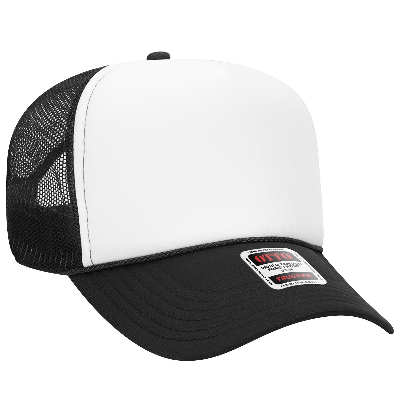 Custom Embroidered - OTTO CAP 5 Panel Mid Profile Mesh Back Trucker Hat